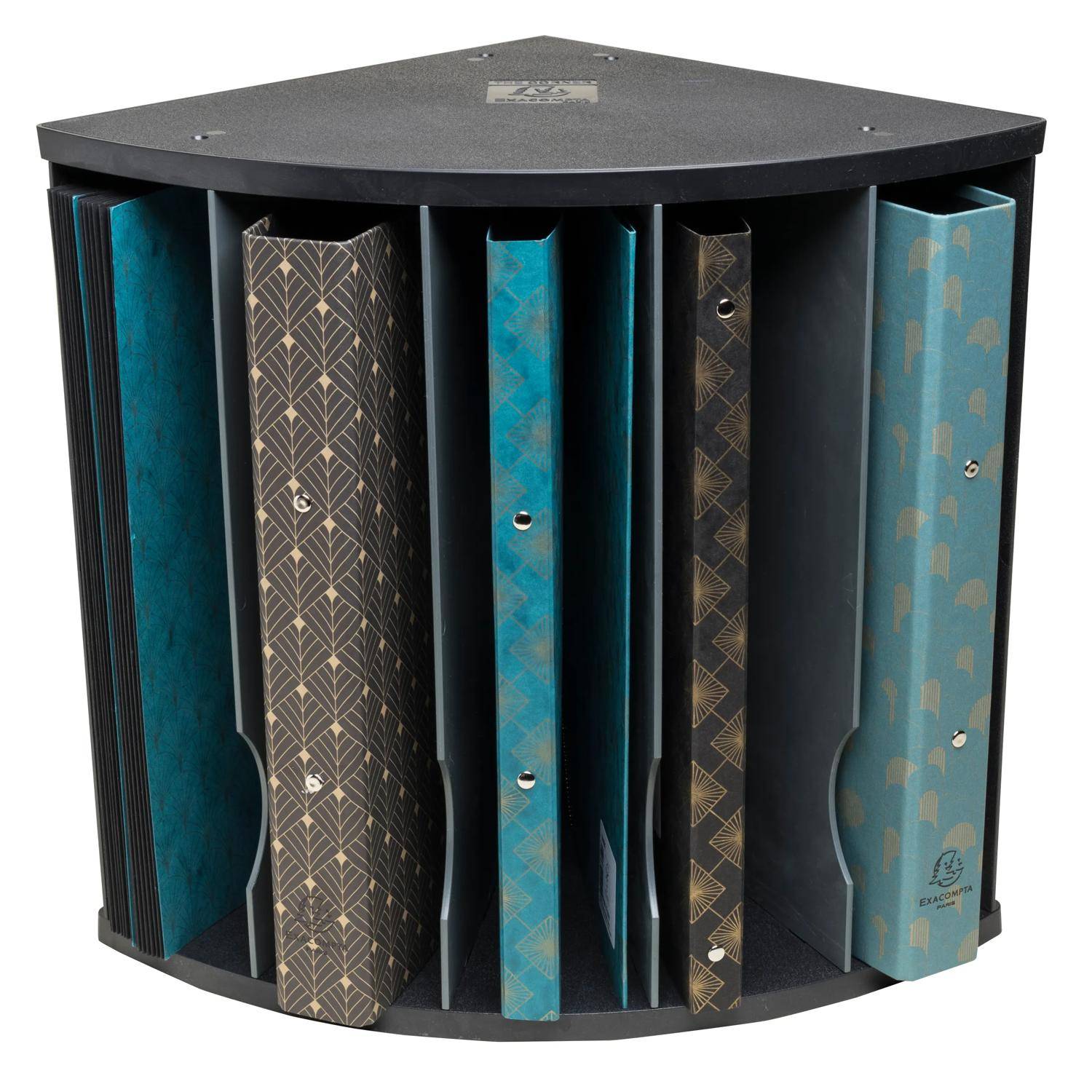 Exacompta 3x ergonomischer Sorter THE CORNER + 5 Fächern, Schwarz/grau, 393714D