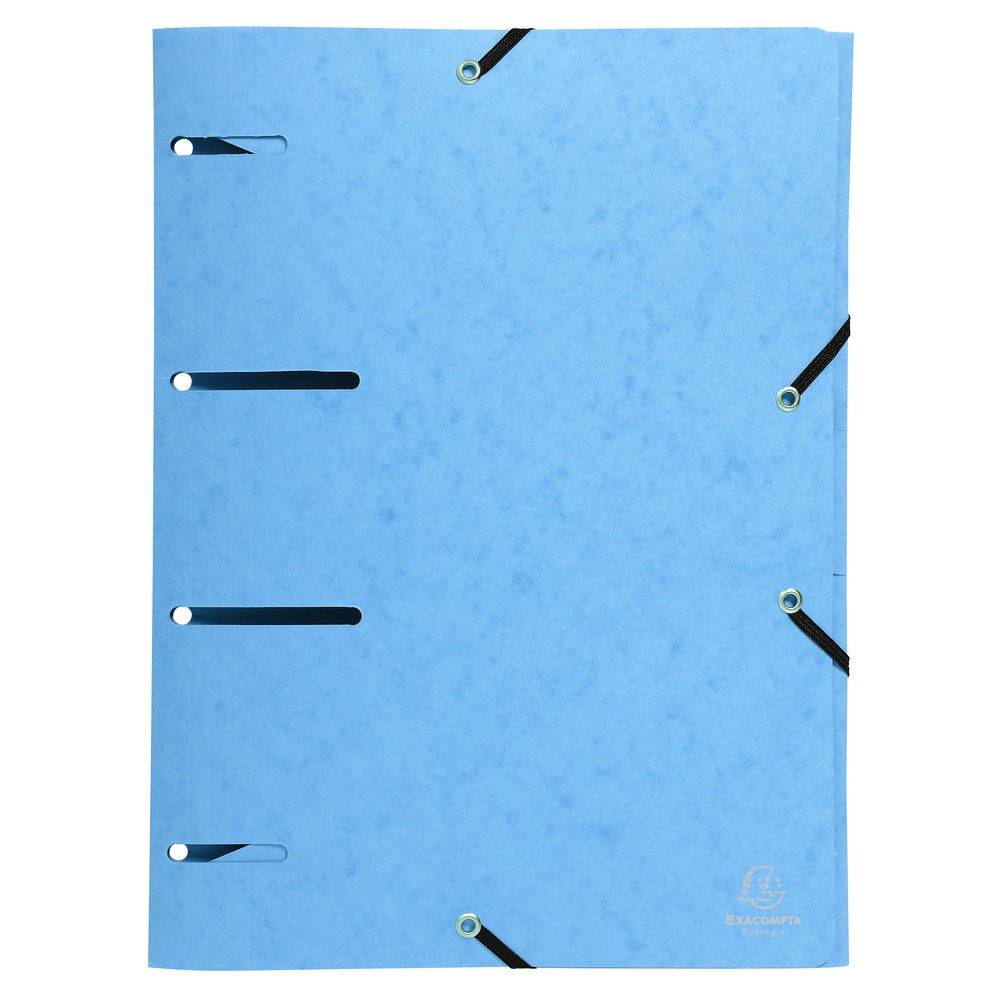 Exacompta 25x Aktenmappe +Gummizug 3 Klappen gelocht Karton A4 sortiert 447100E