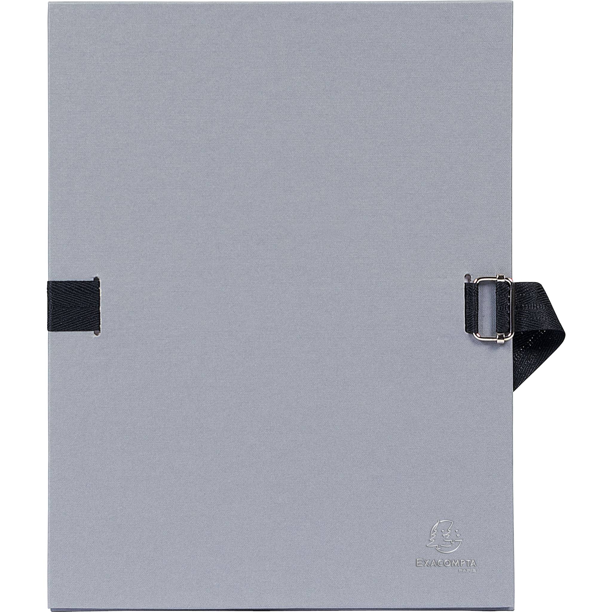 Exacompta 10x Dokumentenmappe Karton 2,7mm, Faltenrücken, A4, Grau, 730E