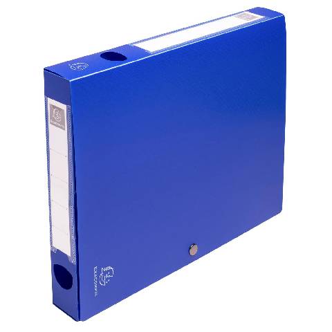Exacompta 10x Archivbox + Knopf, PP 700µ, Rücken 40mm, A4, Blau, 54632E
