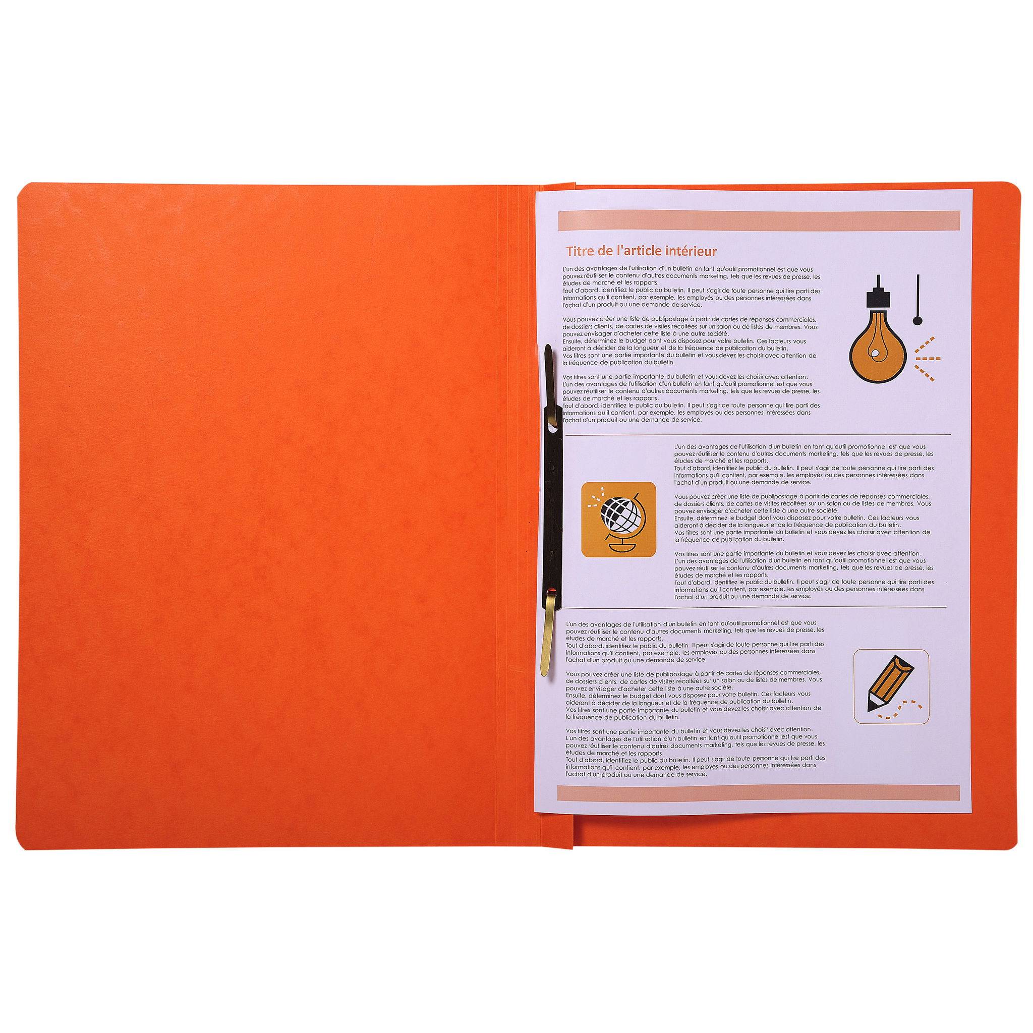 Exacompta 25x Schnellhefter aus Colorspan 355g/m2, A4 - Orange - 39994E