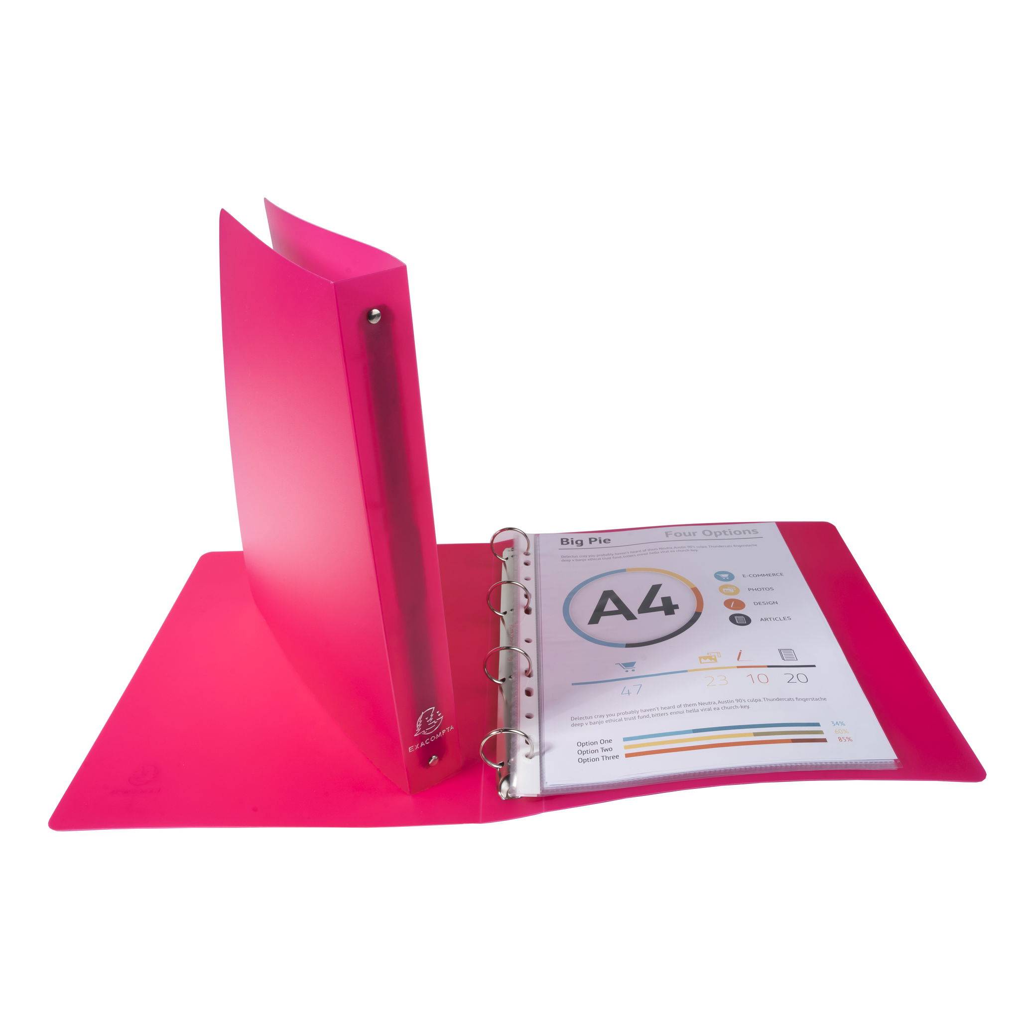 Exacompta 10x Ringbuch PP 700µ + 4 Ringen 30mm Rücken 40mm A4 sortiert 51359E