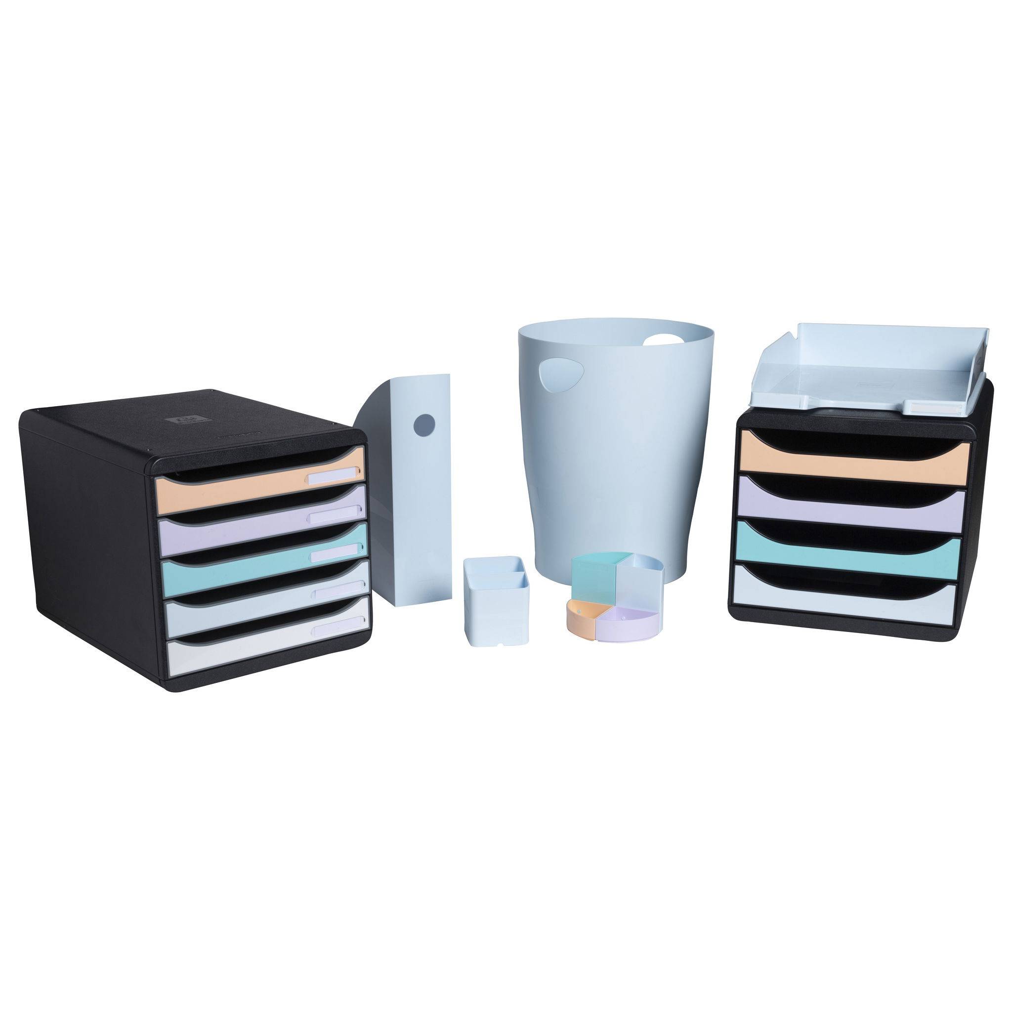 Exacompta 10x Stifteköcher PEN-CUBE, Aquarel - Pastellblau - 67762D