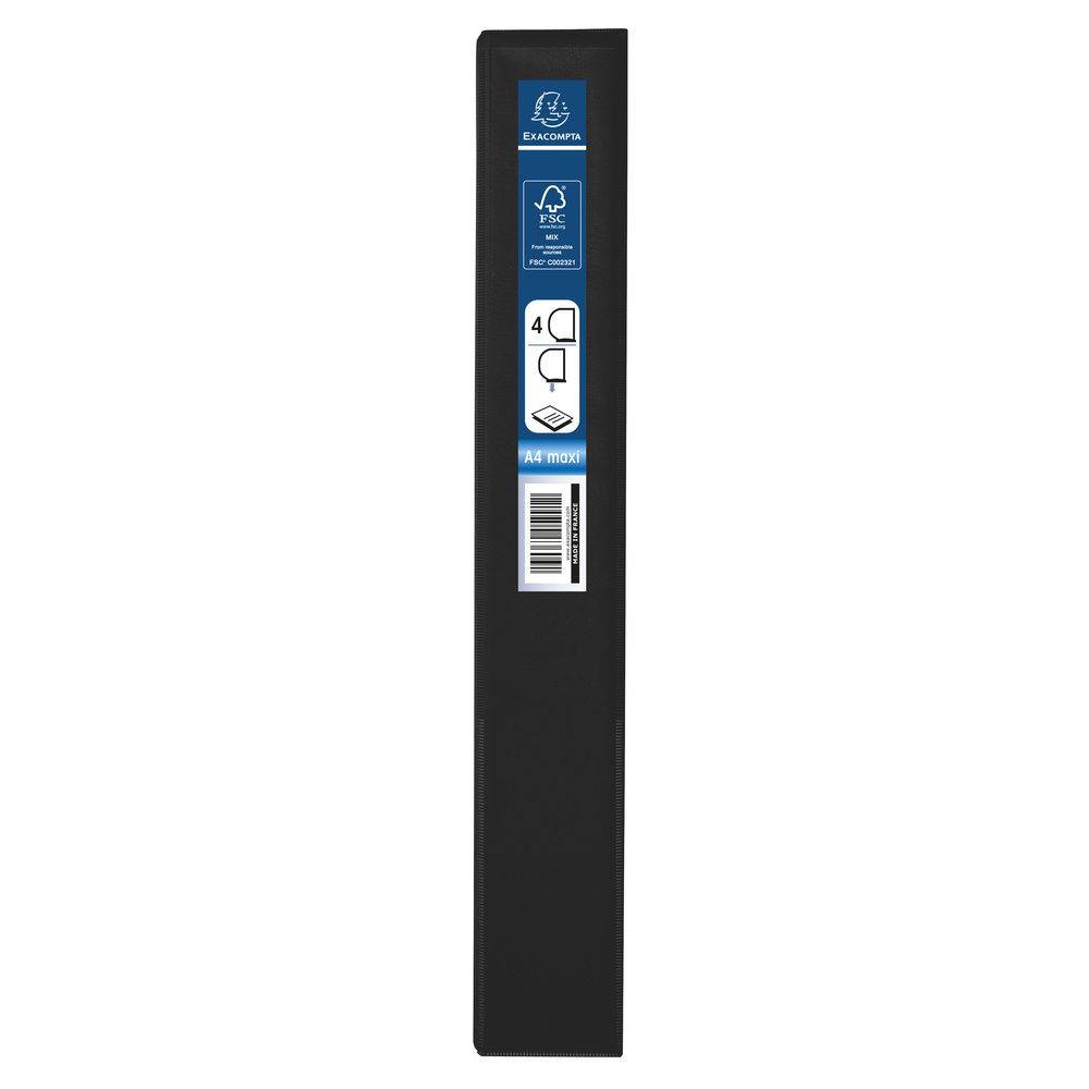 Exacompta 10x Ringbuch PP 4Ring 25mm D Rücken 47mm A4 Maxi Schwarz 51846NE