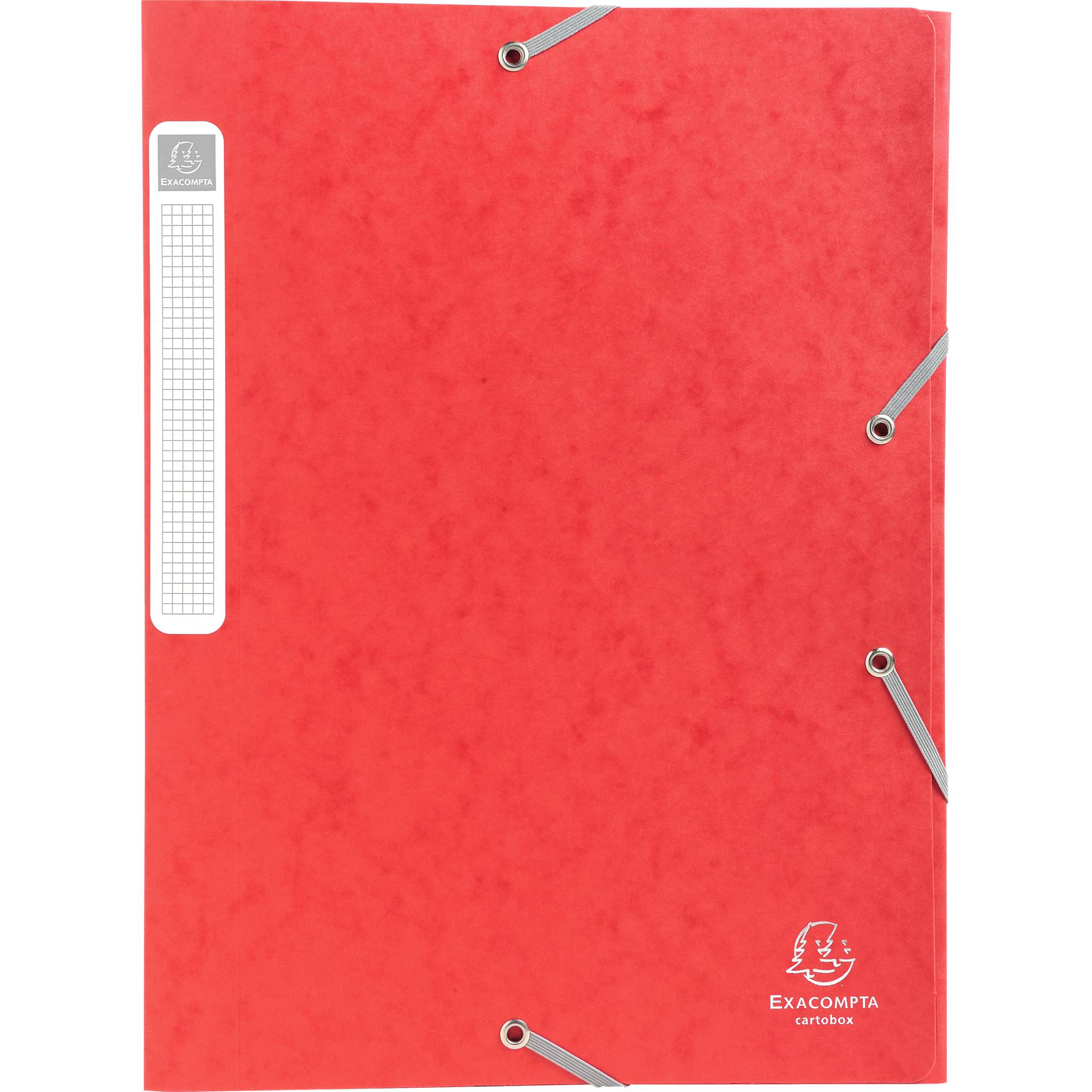 Exacompta 25x Archivbox Rücken 25mm Karton + 3 Klappen Gummizug A4 Rot 18509H