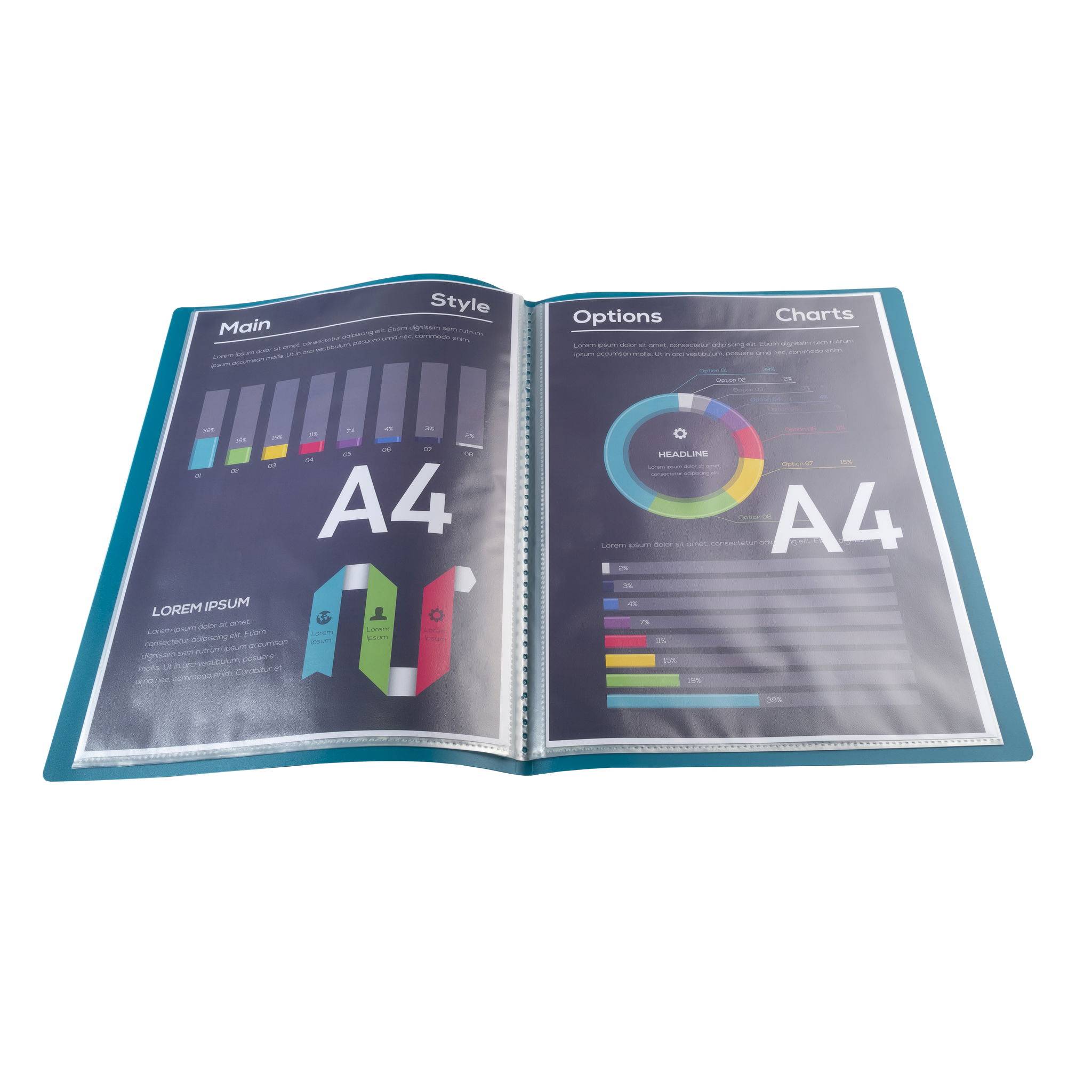 Exacompta 25x Sichtmappe A4 flexiblem Polypropylen, 10 Hüllen, Dunkelgrün, 8513E