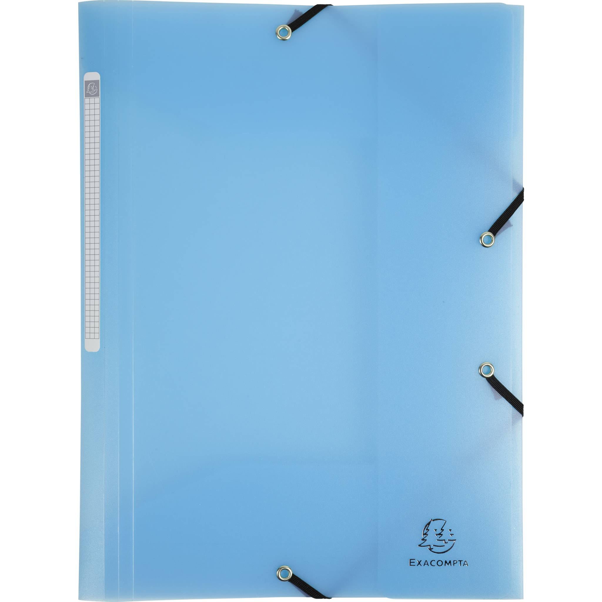 Exacompta 25x Sammelmappe A4 + Gummizug, 3 Klappen, PP, Pastellblau, 55172E