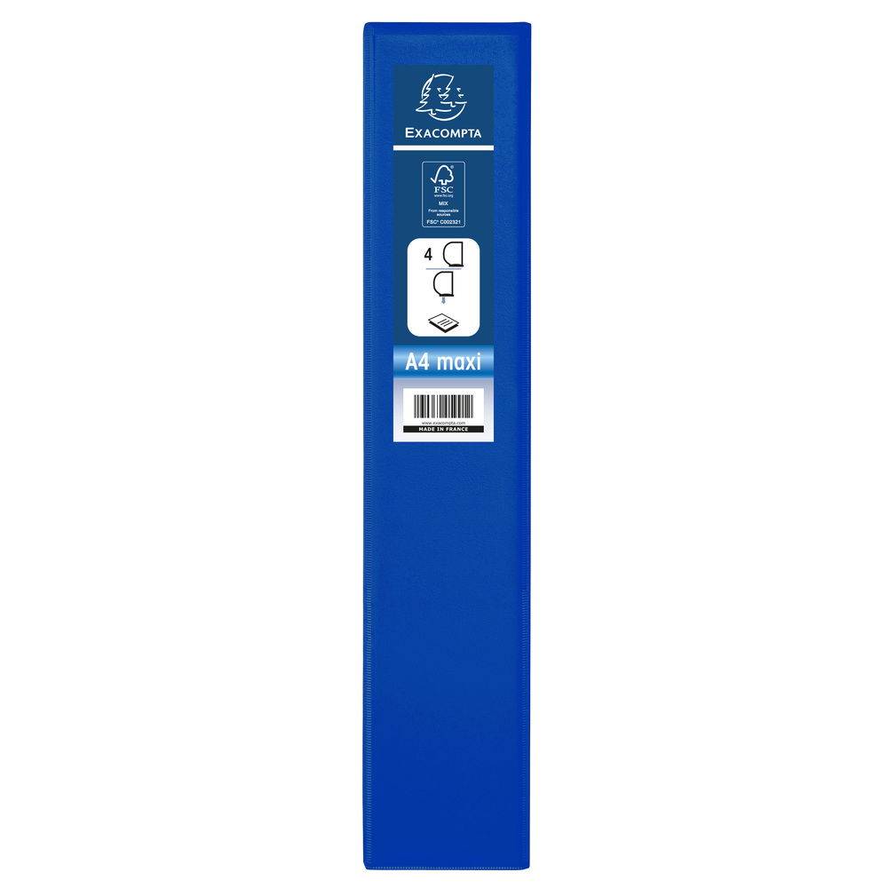Exacompta 10x Ringbuch PP 4Ring 40mm D Rücken 64mm A4 Maxi Blau 51843BE