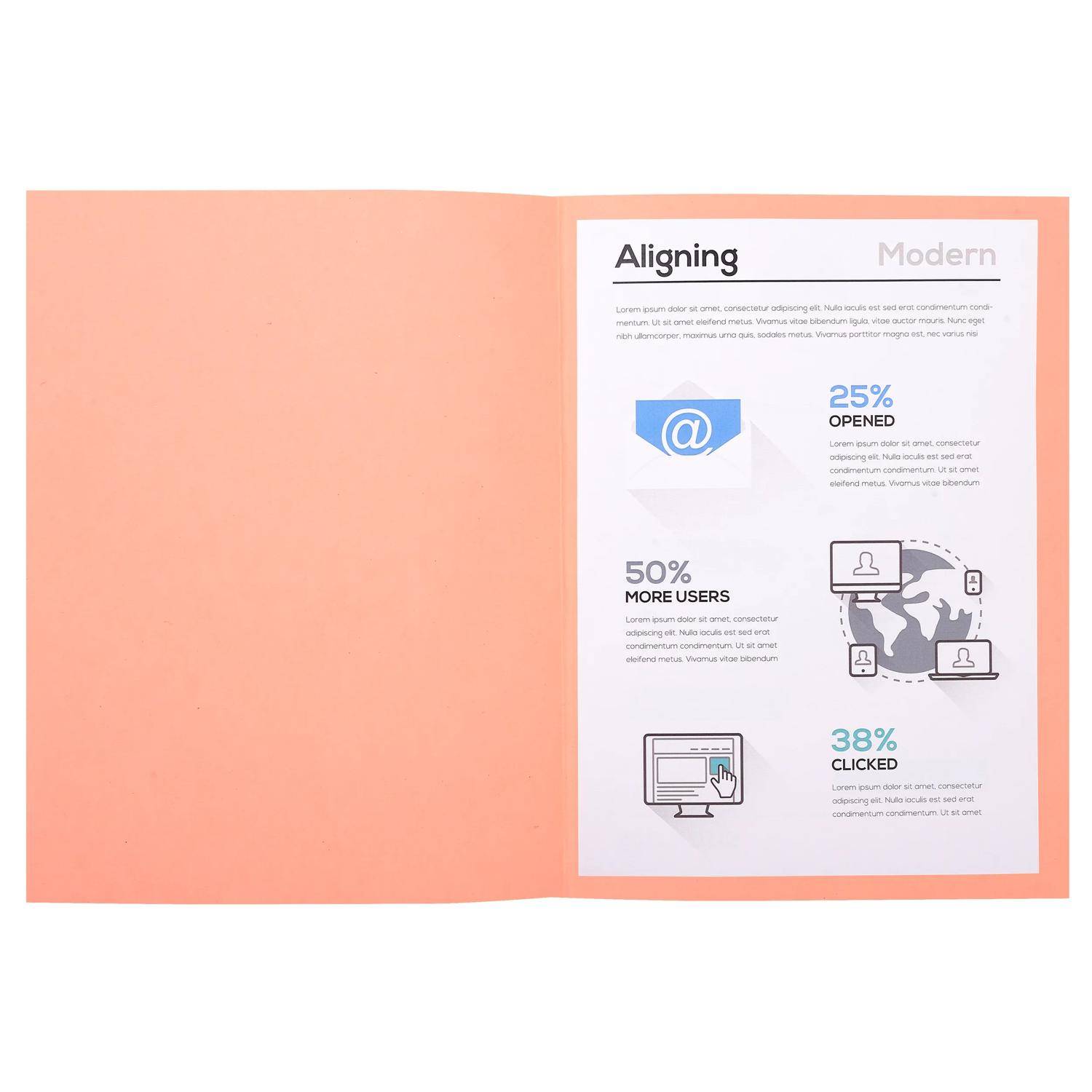 Exacompta 5x Pack 100 Aktendeckeln Recycling 220g A4 - Rosa - 410003E