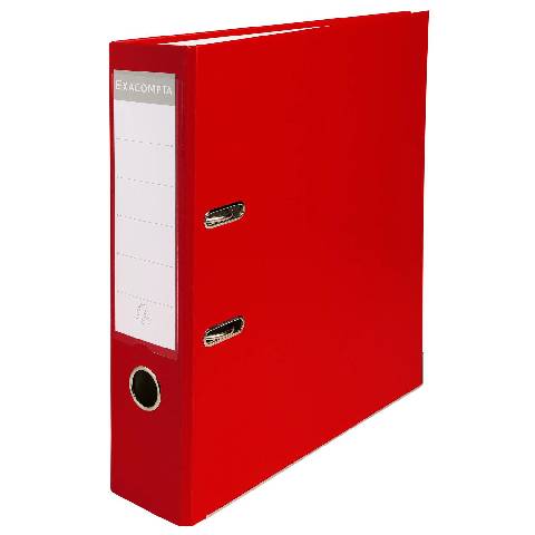 Exacompta 20x Ordner PP + 2 Ringen, Rücken 75mm, 318x284 mm A4, Rot, 918403B