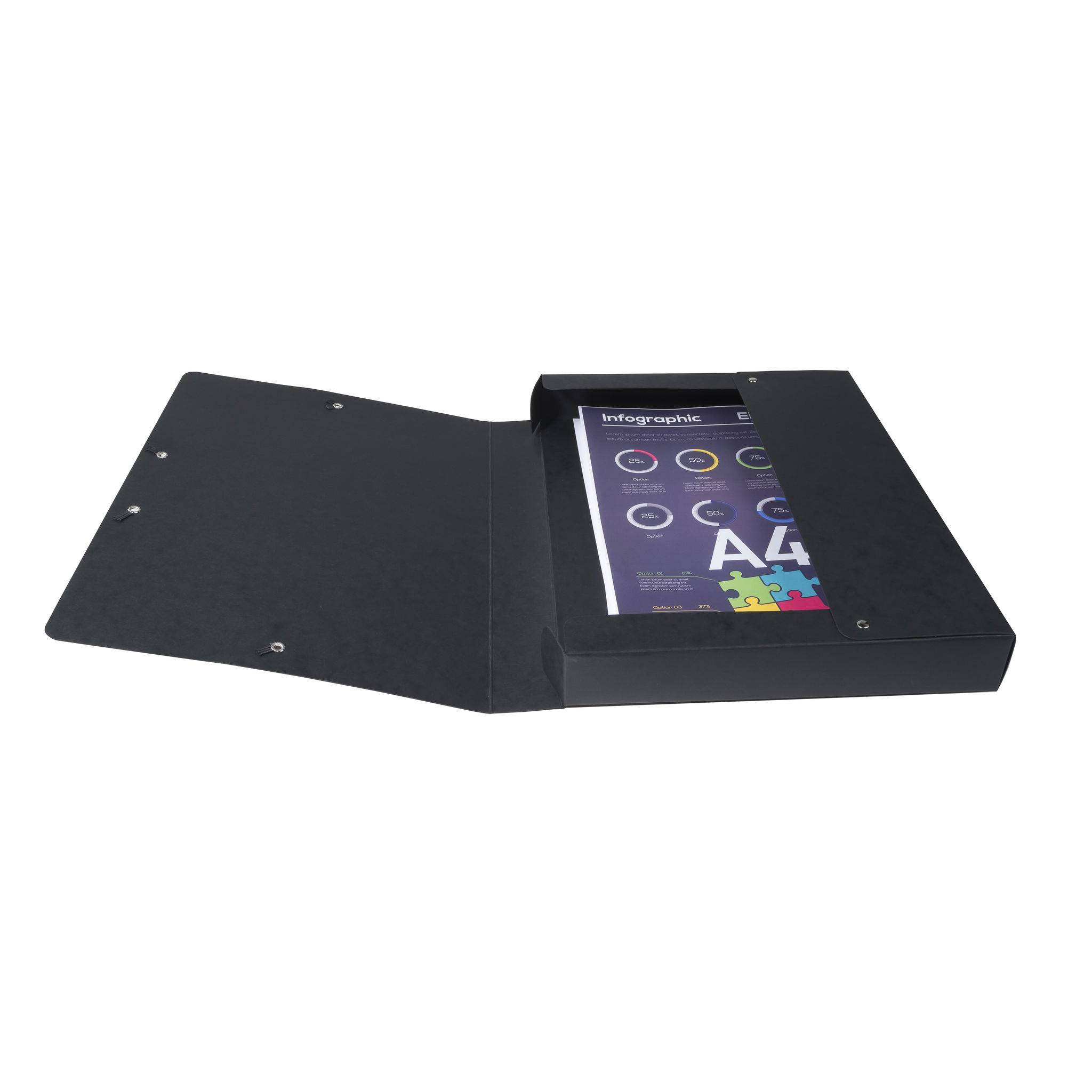 Exacompta 8x Archivbox Karton, 600g, Rücken 40mm + Etikett, A4, Schwarz, 50401E