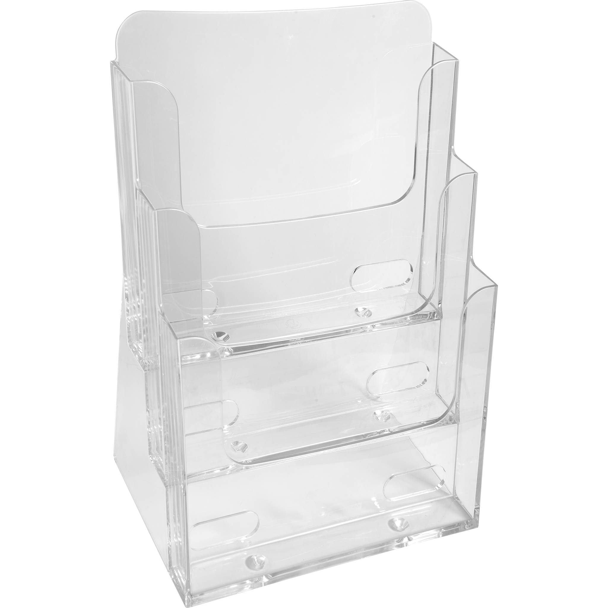 Exacompta 4x Tischprospekthalter mit 3 Fächern A4, Exacryl - Kristall - 74158D