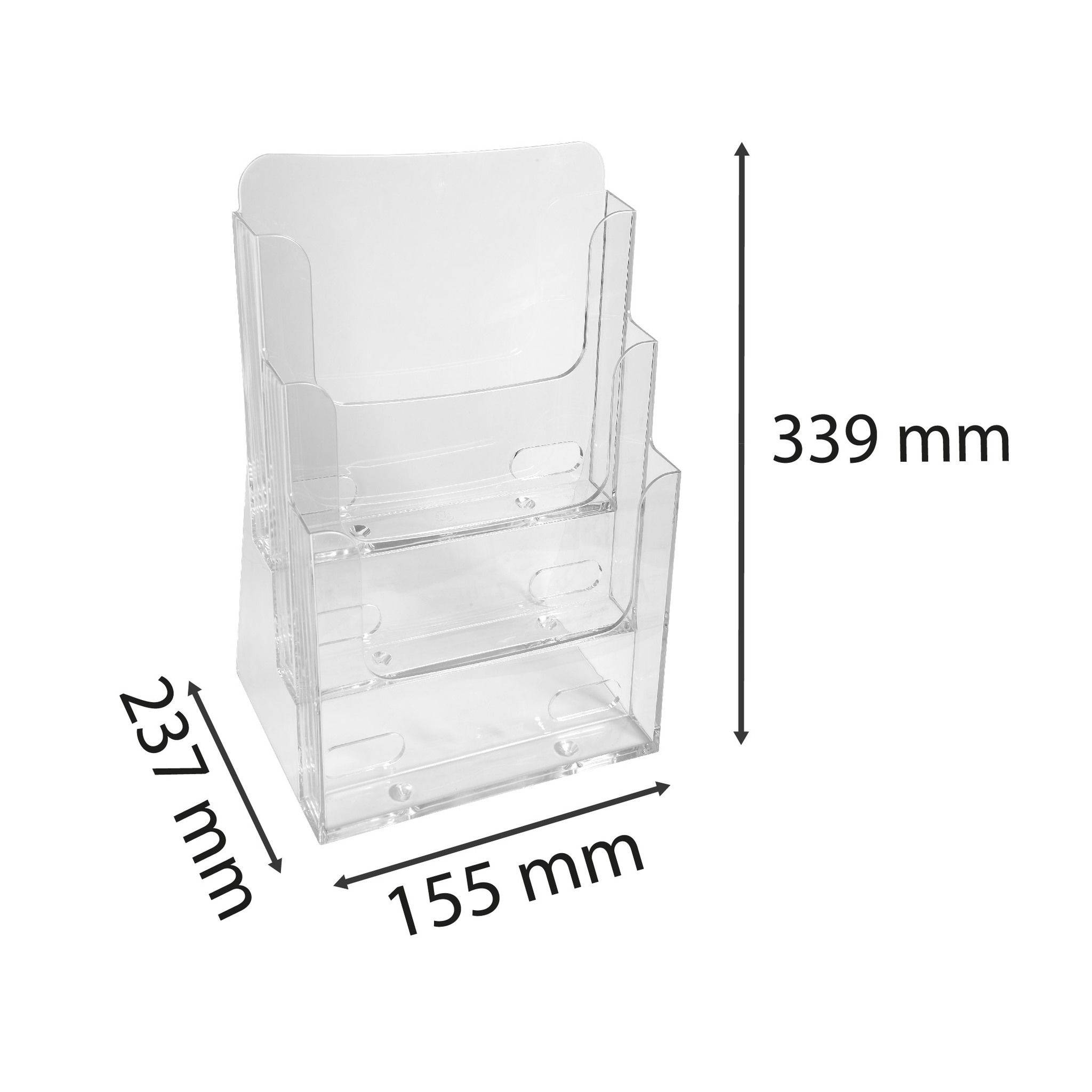 Exacompta 4x Tischprospekthalter mit 3 Fächern A4, Exacryl - Kristall - 74158D