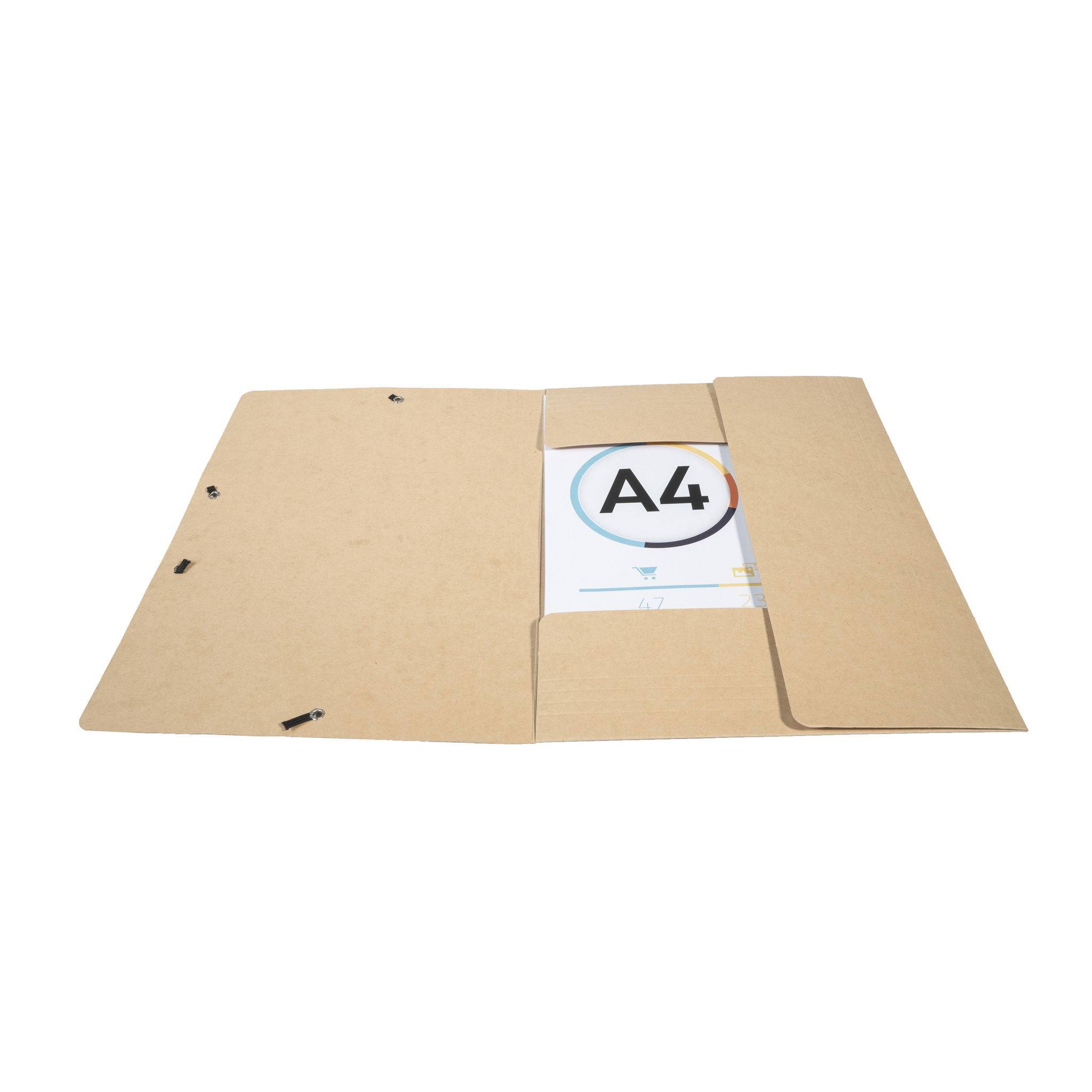 Exacompta 25x Sammelmappe +Gummizug 3 Klappen Karton A4 MAXI Elfenbein 17104H