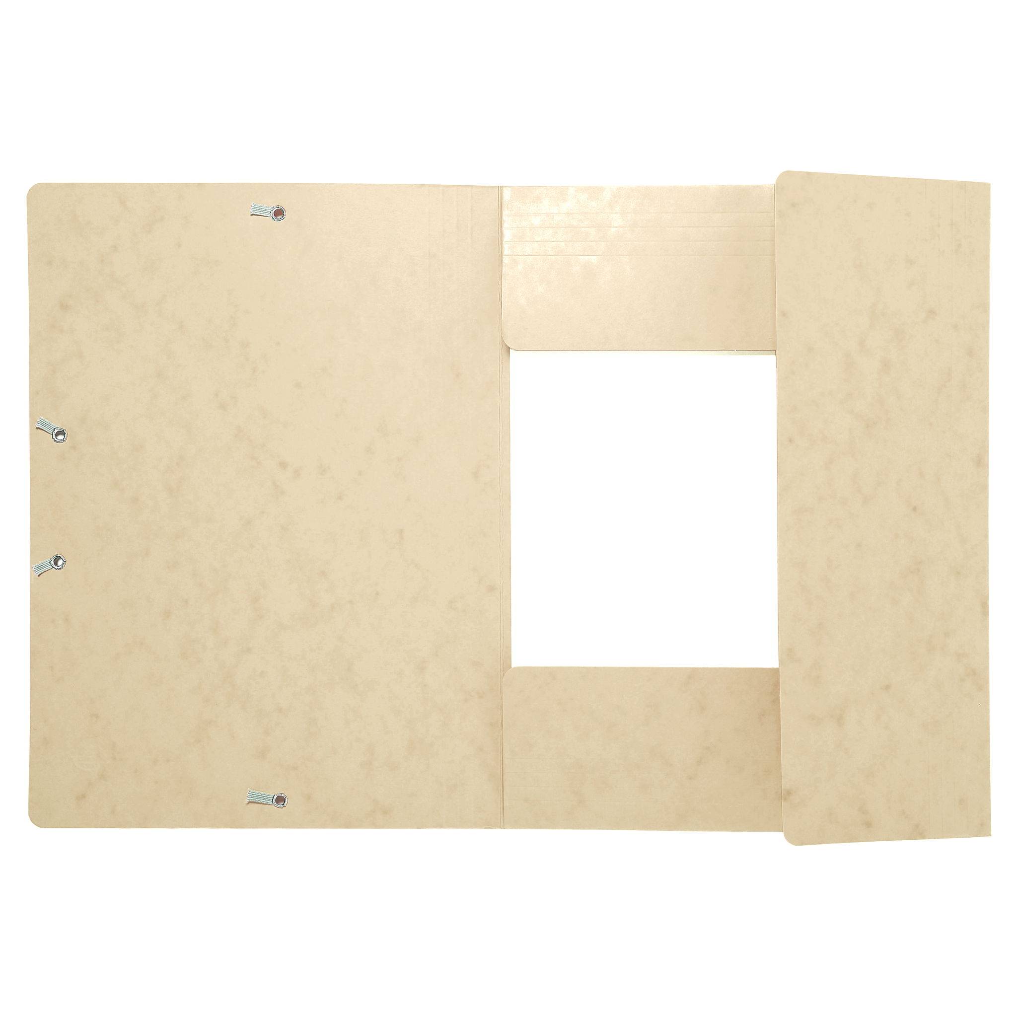 Exacompta 25x Sammelmappe +Gummizug 3 Klappen Karton A4 MAXI Elfenbein 17104H