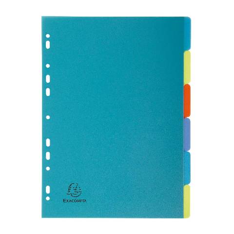 Exacompta 25x Register Recycling PP 300µ + 6 Positionen, A4, sortiert, 2706E