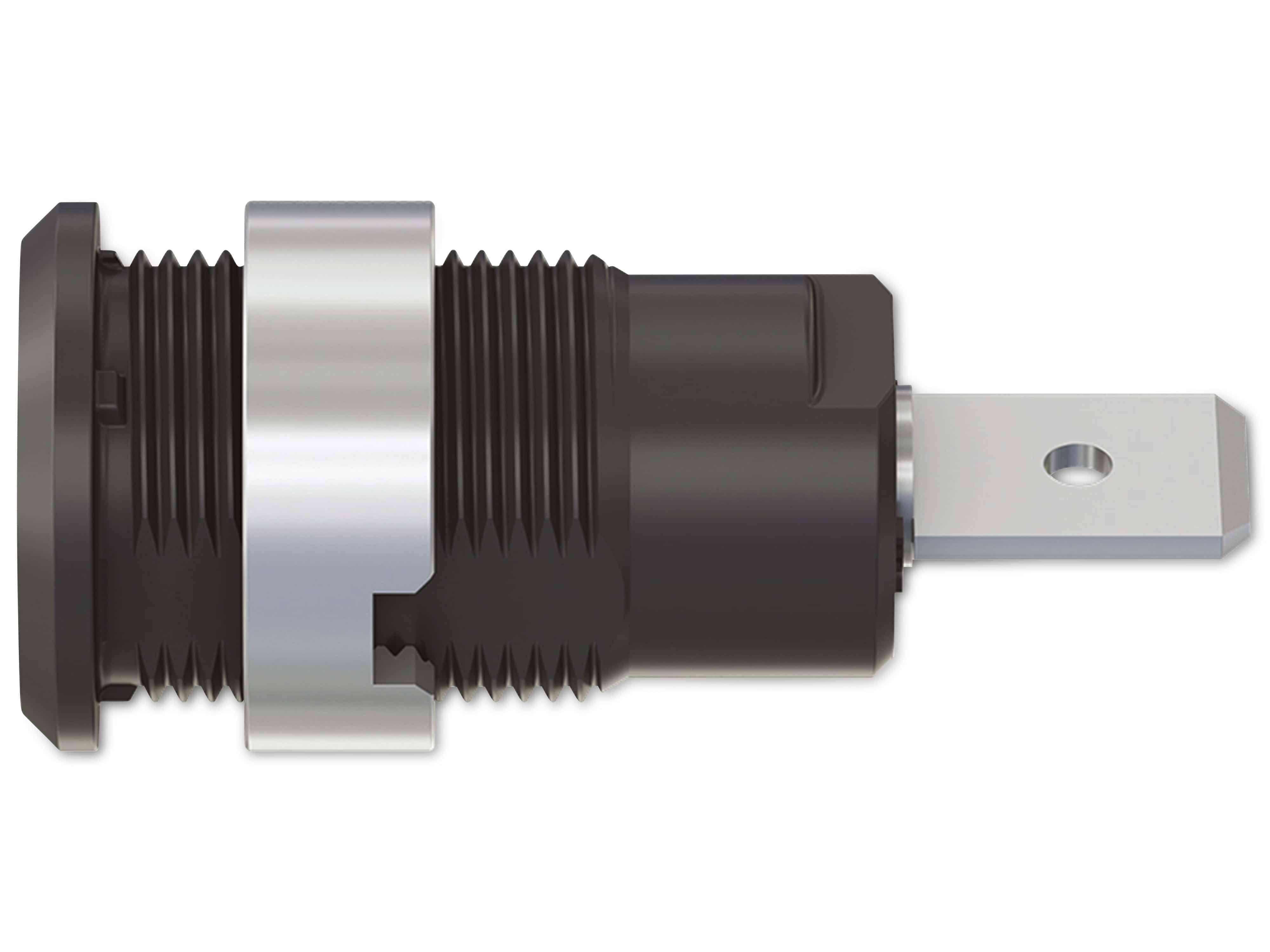 STÄUBLI Sicherheitsbuchse, 49.7046-21, 4 mm , schwarz, 1000 V, CAT III, 32 A / 600 V, CAT IV, 32 A