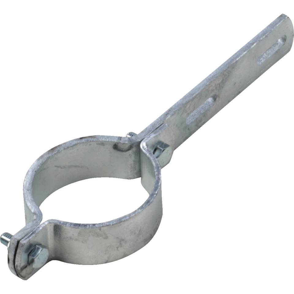 Ausleger-Rohrschelle ER 307, für Pfosten Ø 76mm, Stahl, Lochabstand 70mm, 248x30mm