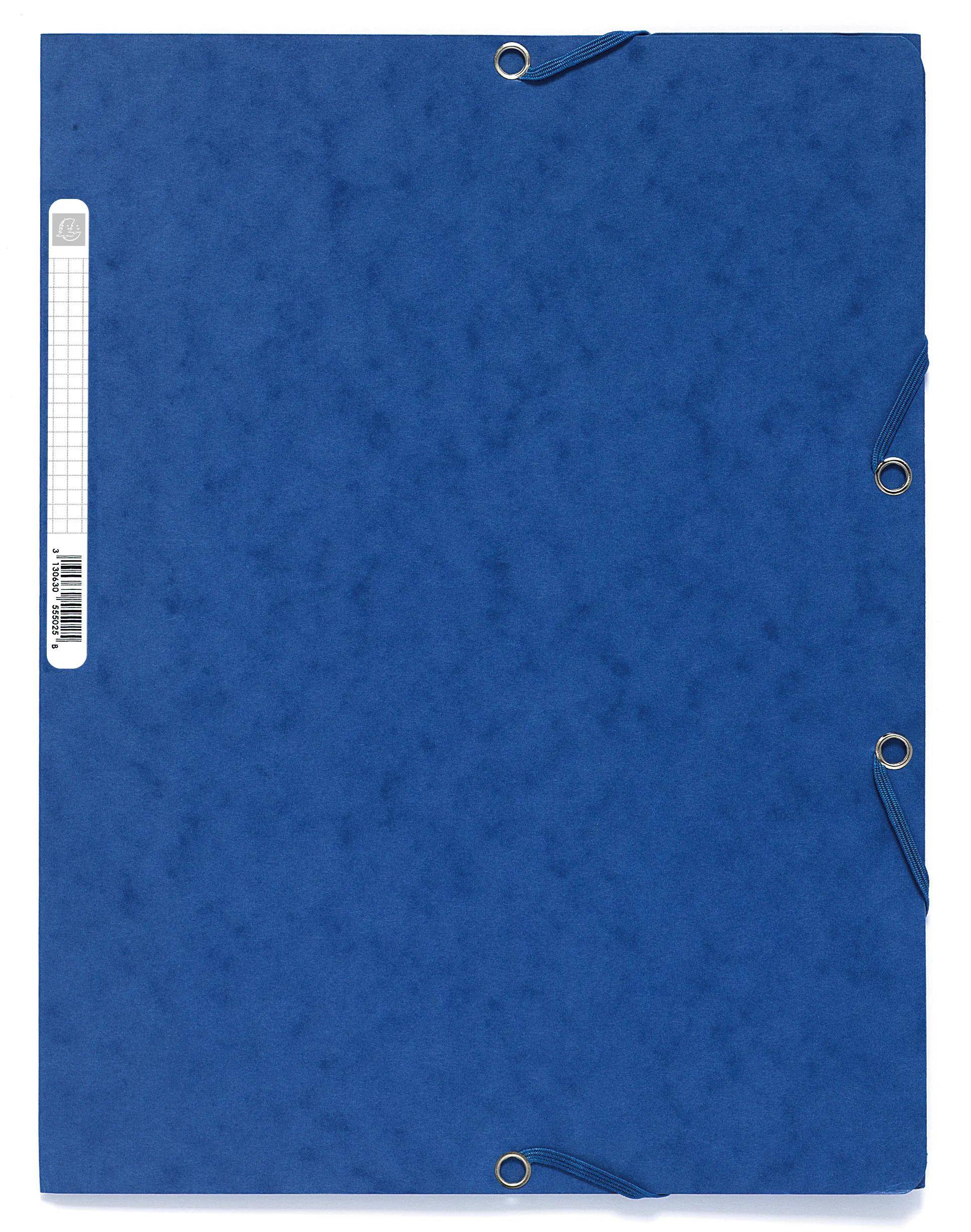 Exacompta 50x Sammelmappe +3 Klappen Gummizug Karton A4 sortiert 55515E