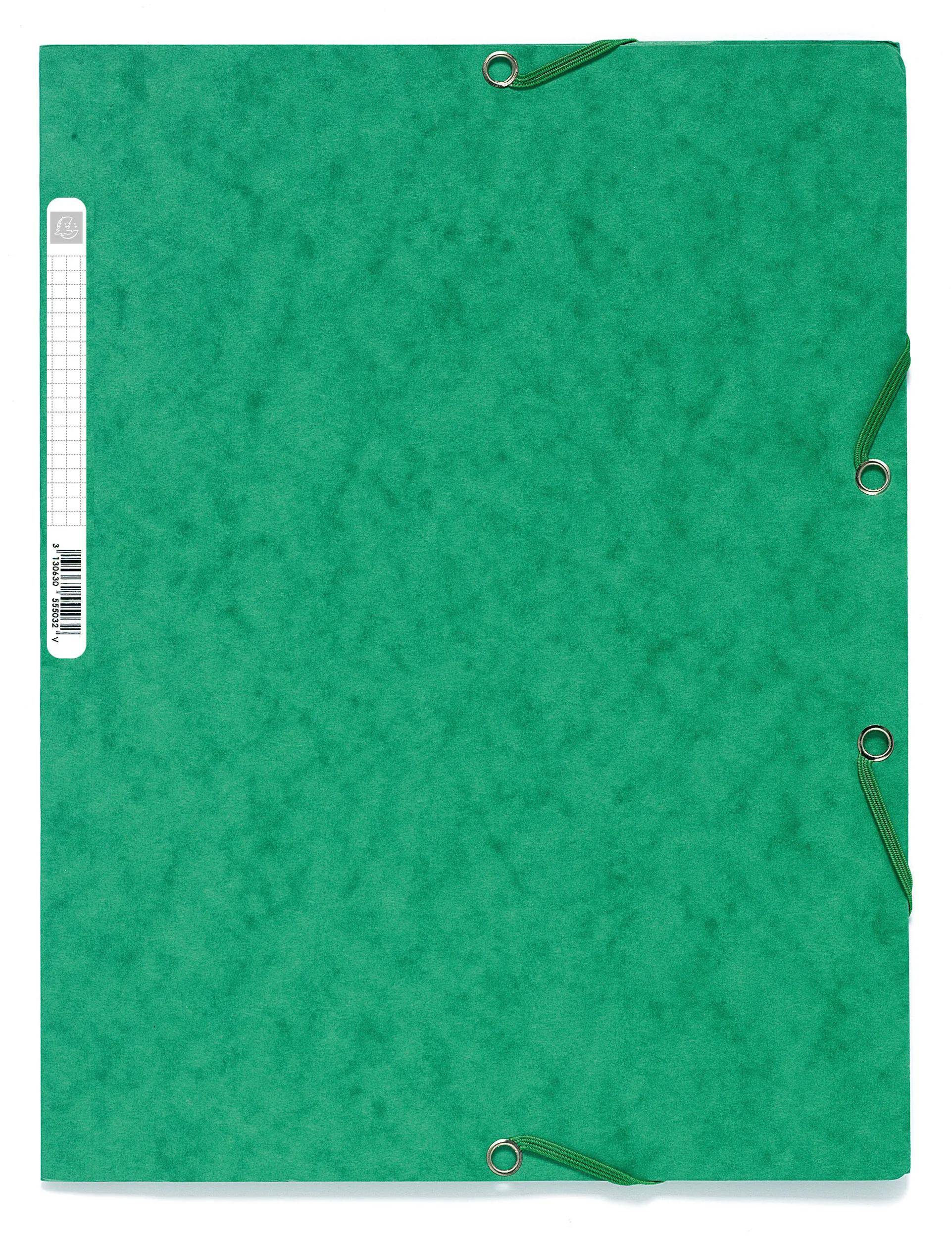 Exacompta 50x Sammelmappe +3 Klappen Gummizug Karton A4 sortiert 55515E