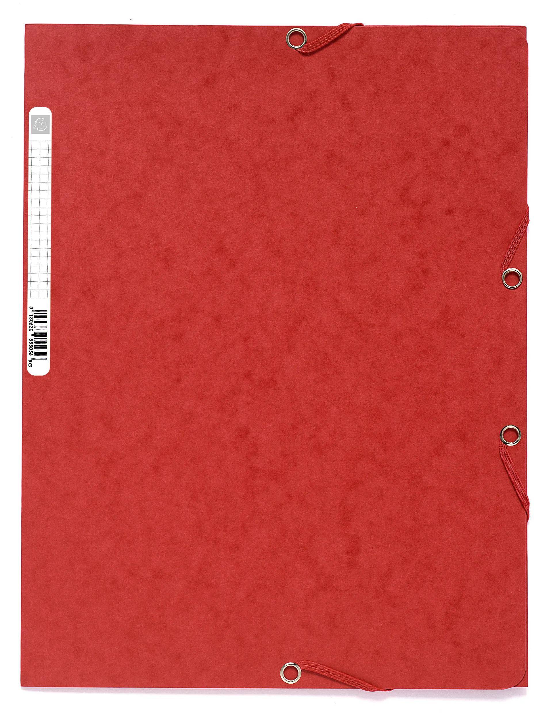 Exacompta 50x Sammelmappe +3 Klappen Gummizug Karton A4 sortiert 55515E