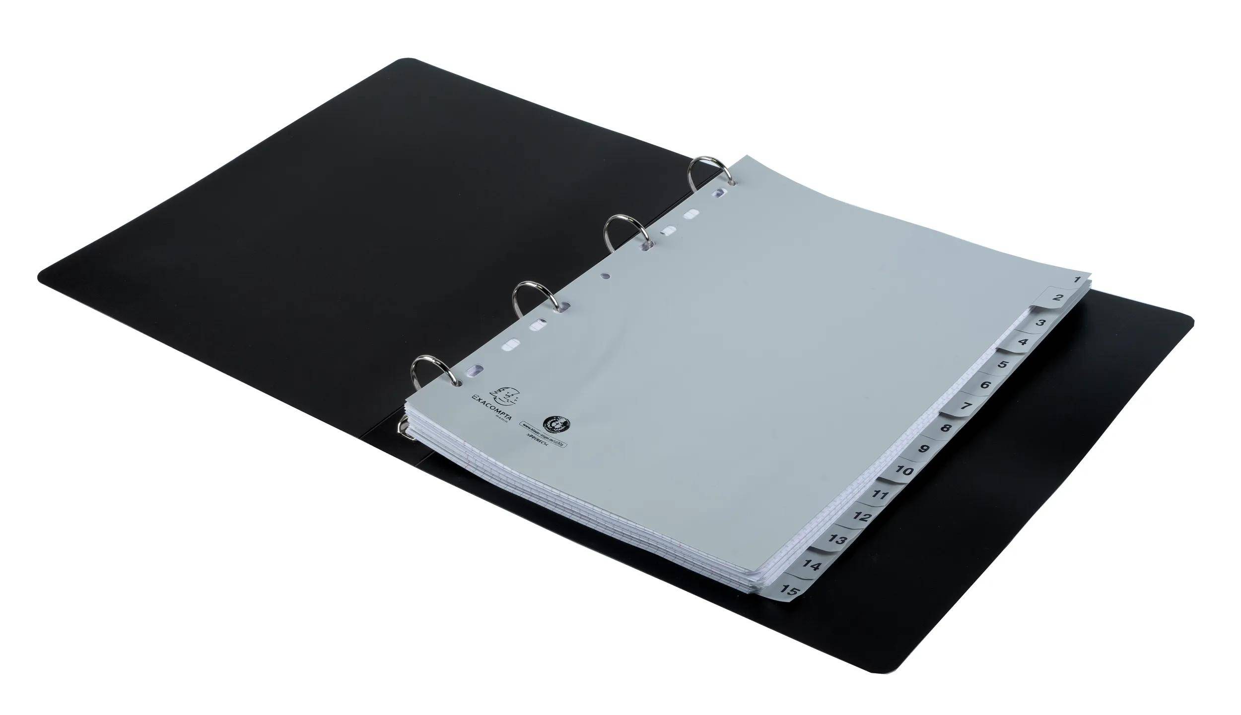 Exacompta 20x Register A4 RC-PP grau 120µ Taben 1-15 15 Positionen Grau 1715E