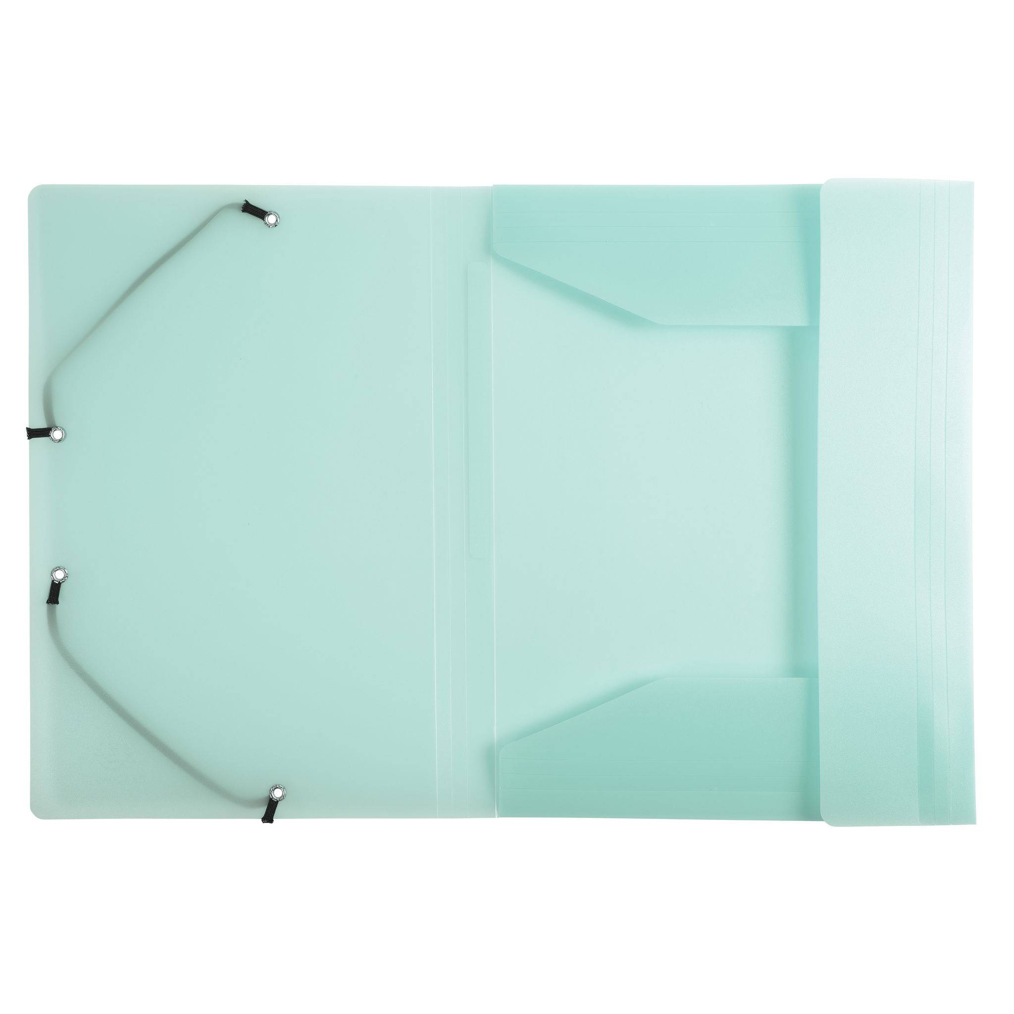 Exacompta 25x Sammelmappe A4 + Gummizug, 3 Klappen, PP, Pastellgrün, 55173E