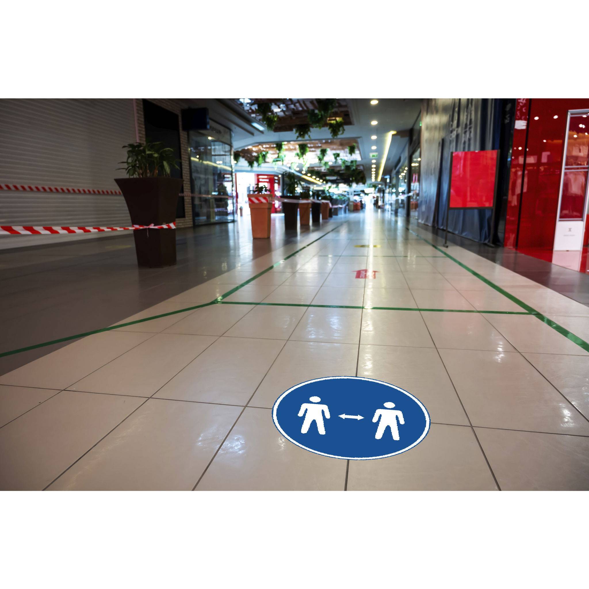 Exacompta Hinweisschild Abstand halten PVC selbstklebend 20 cm Blau 67020E