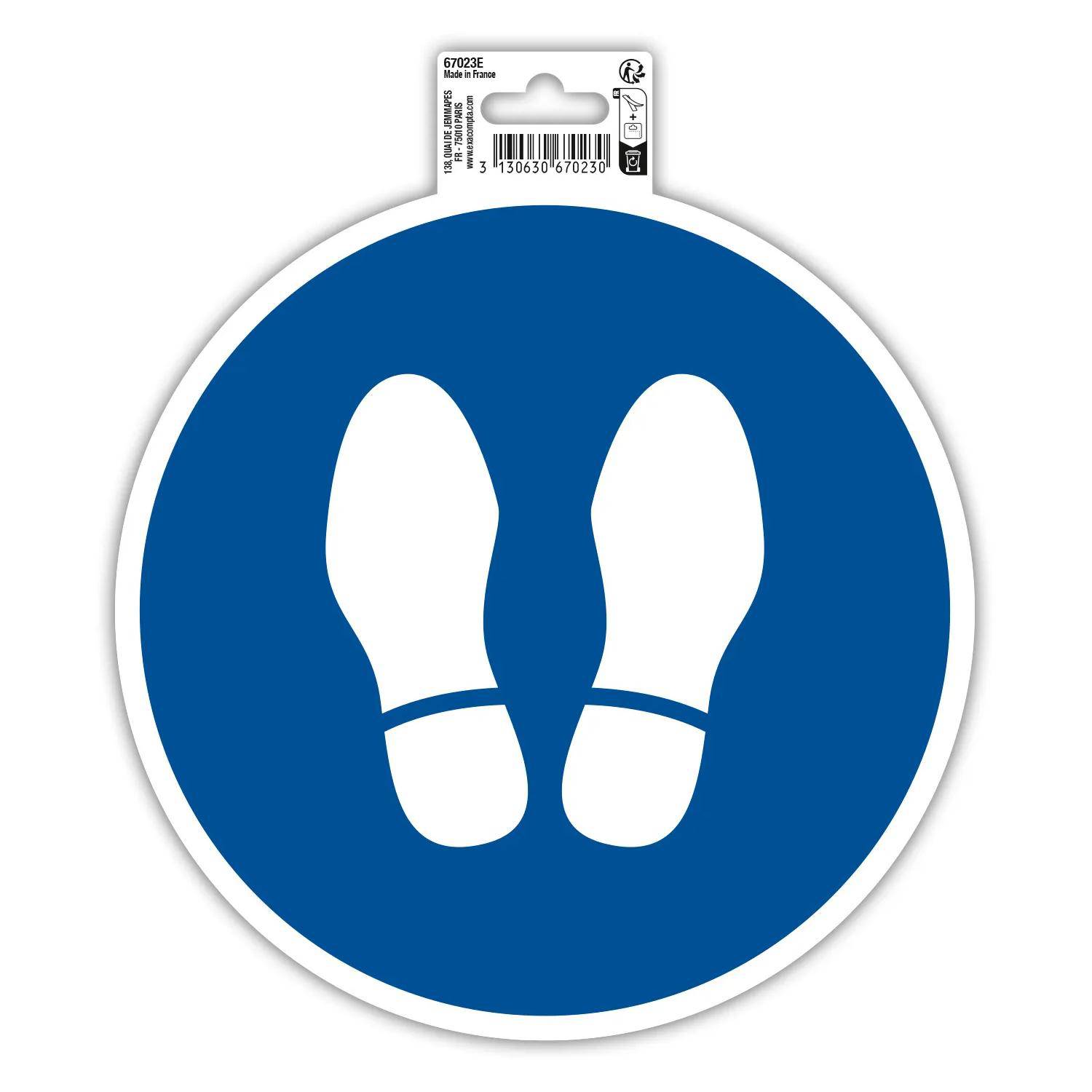 Exacompta Hinweisschild Halt PVC selbstklebend rutschfest 20cm Blau 67023E