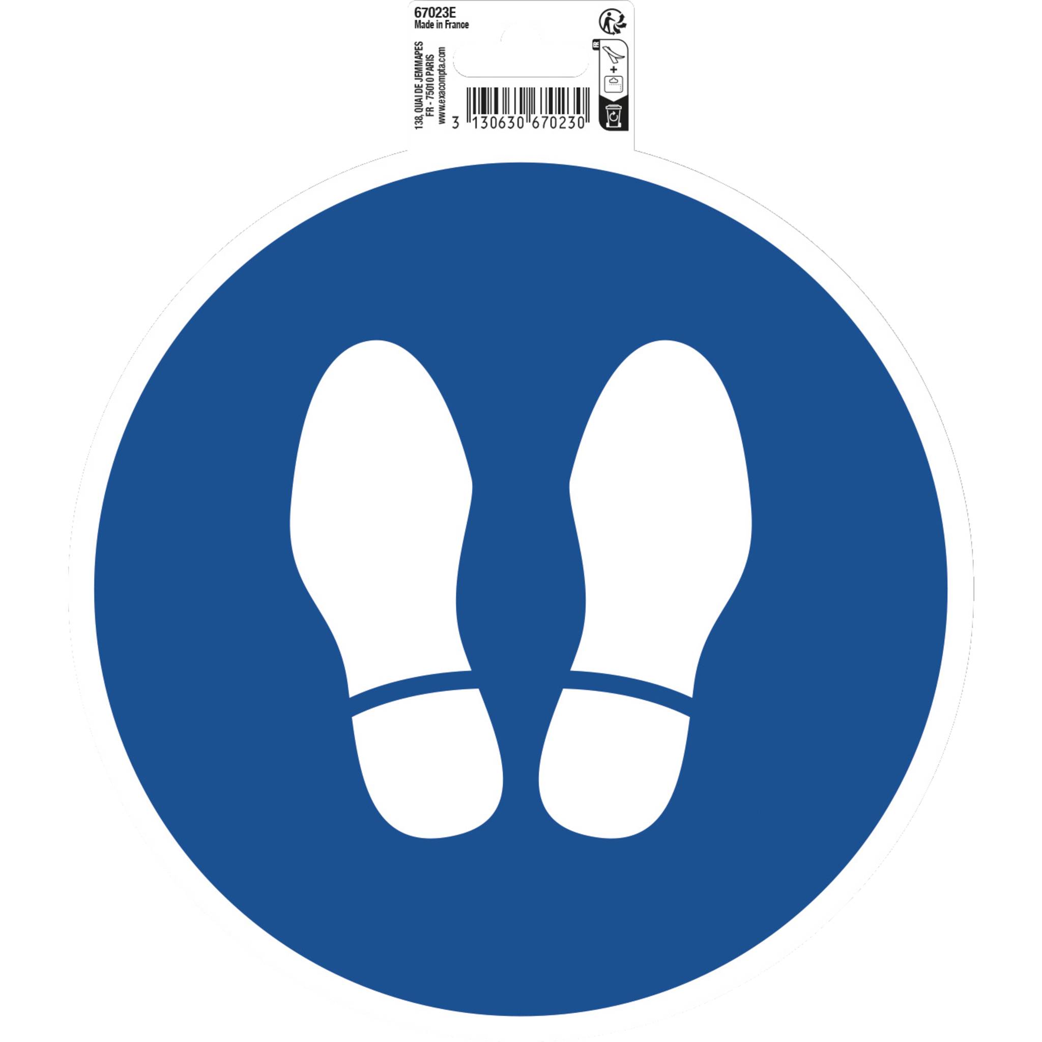 Exacompta Hinweisschild Halt PVC selbstklebend rutschfest 20cm Blau 67023E