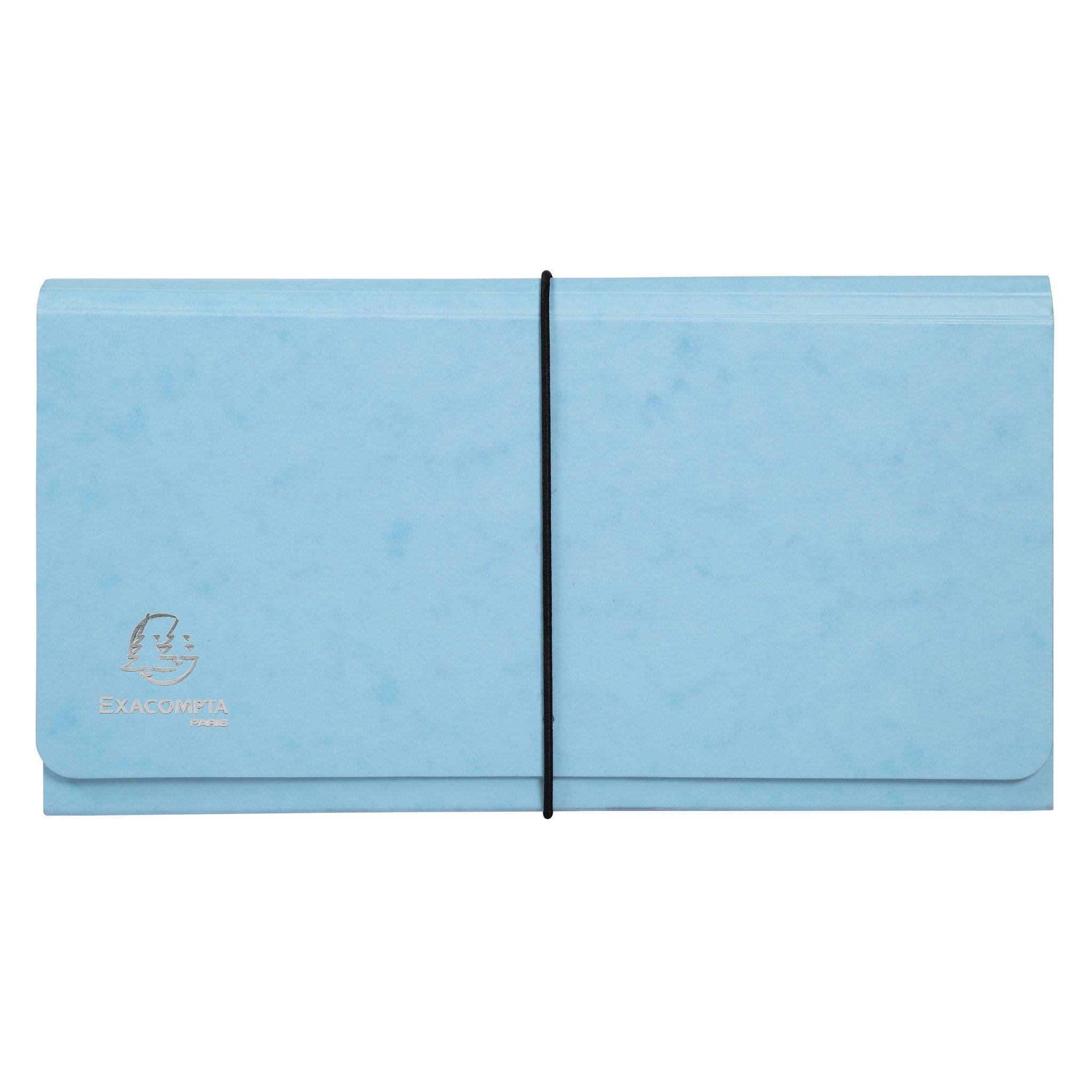 Exacompta 4x Fächermappe mehrfarbig Karton 6 Fächer 26x13cm sortiert 58660E