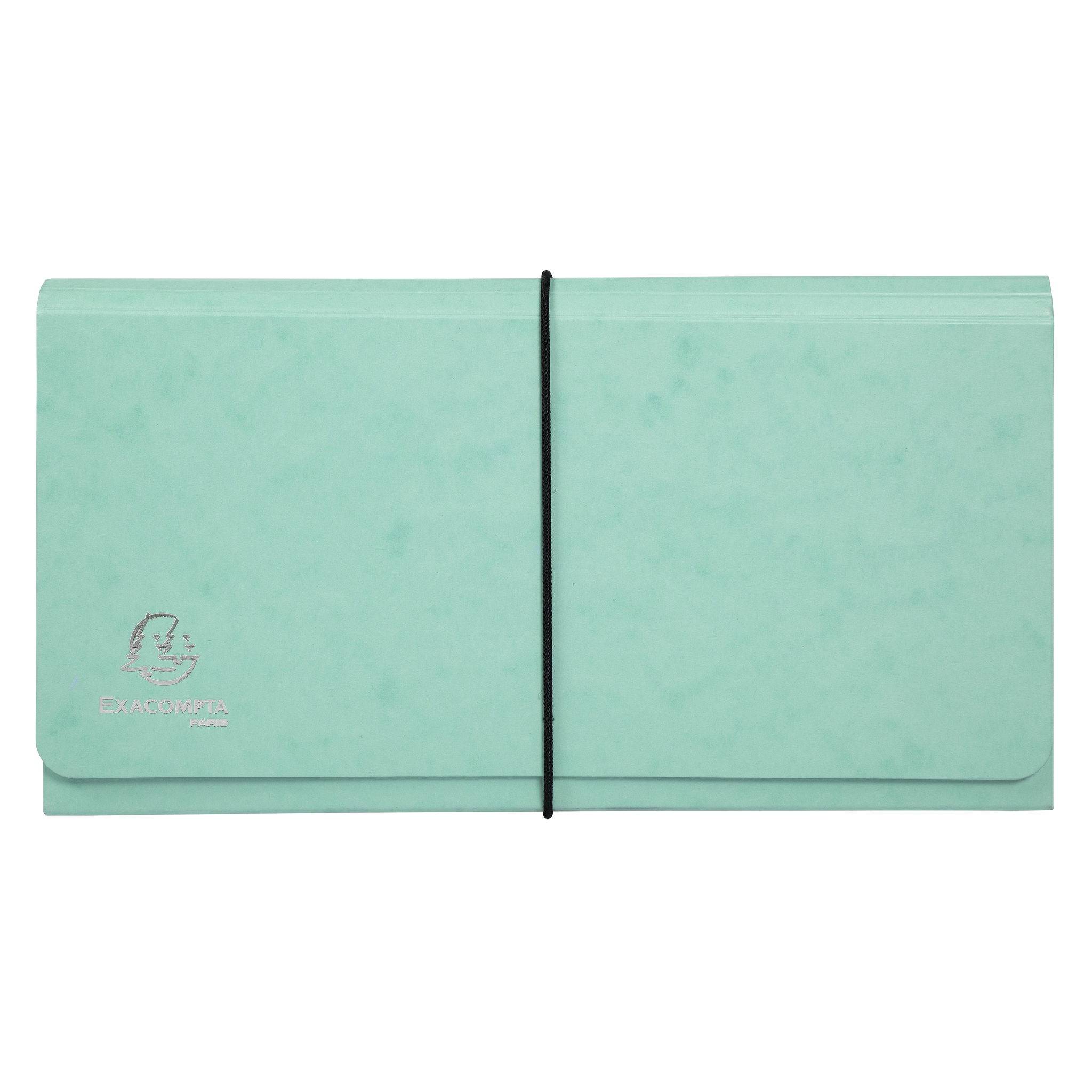 Exacompta 4x Fächermappe mehrfarbig Karton 6 Fächer 26x13cm sortiert 58660E