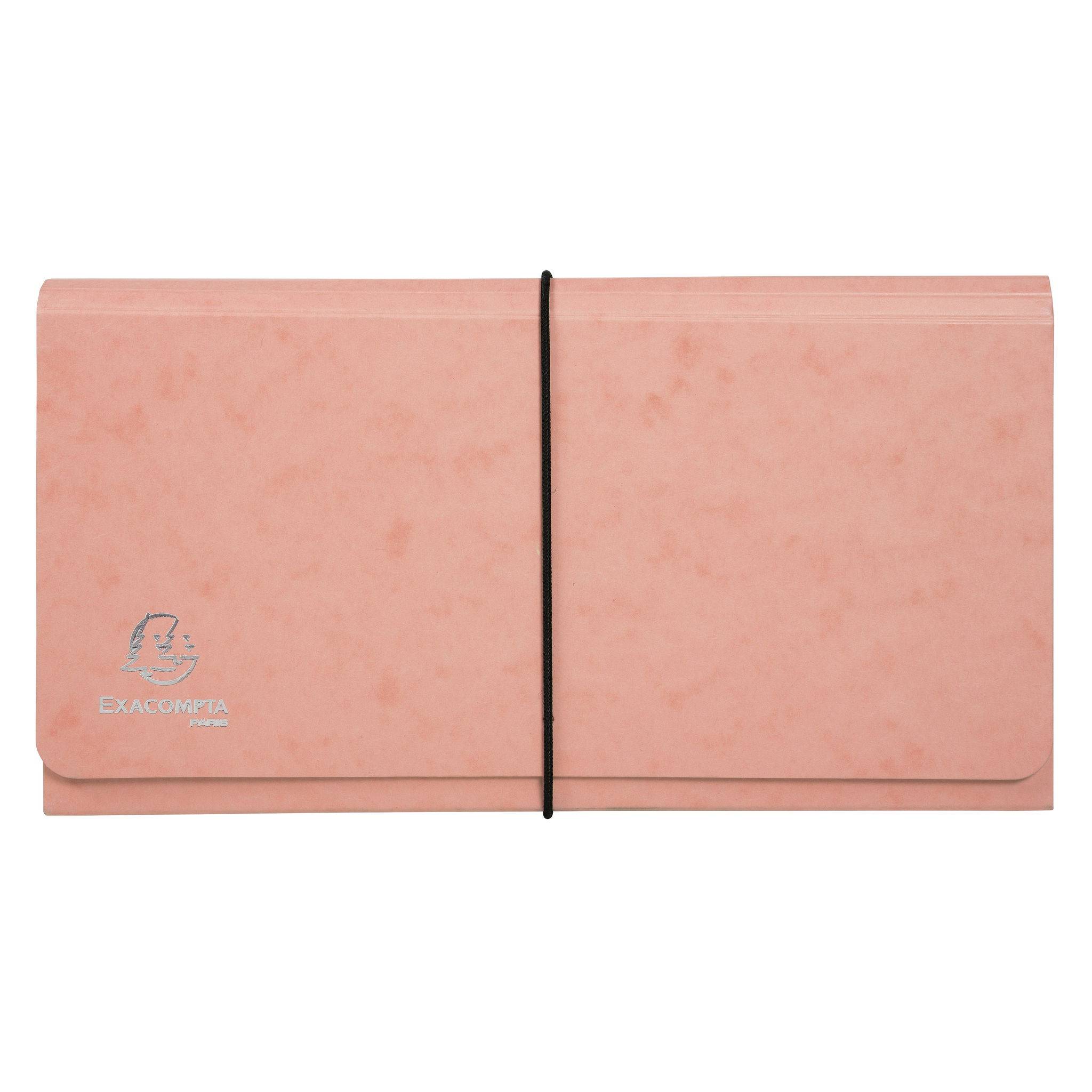 Exacompta 4x Fächermappe mehrfarbig Karton 6 Fächer 26x13cm sortiert 58660E