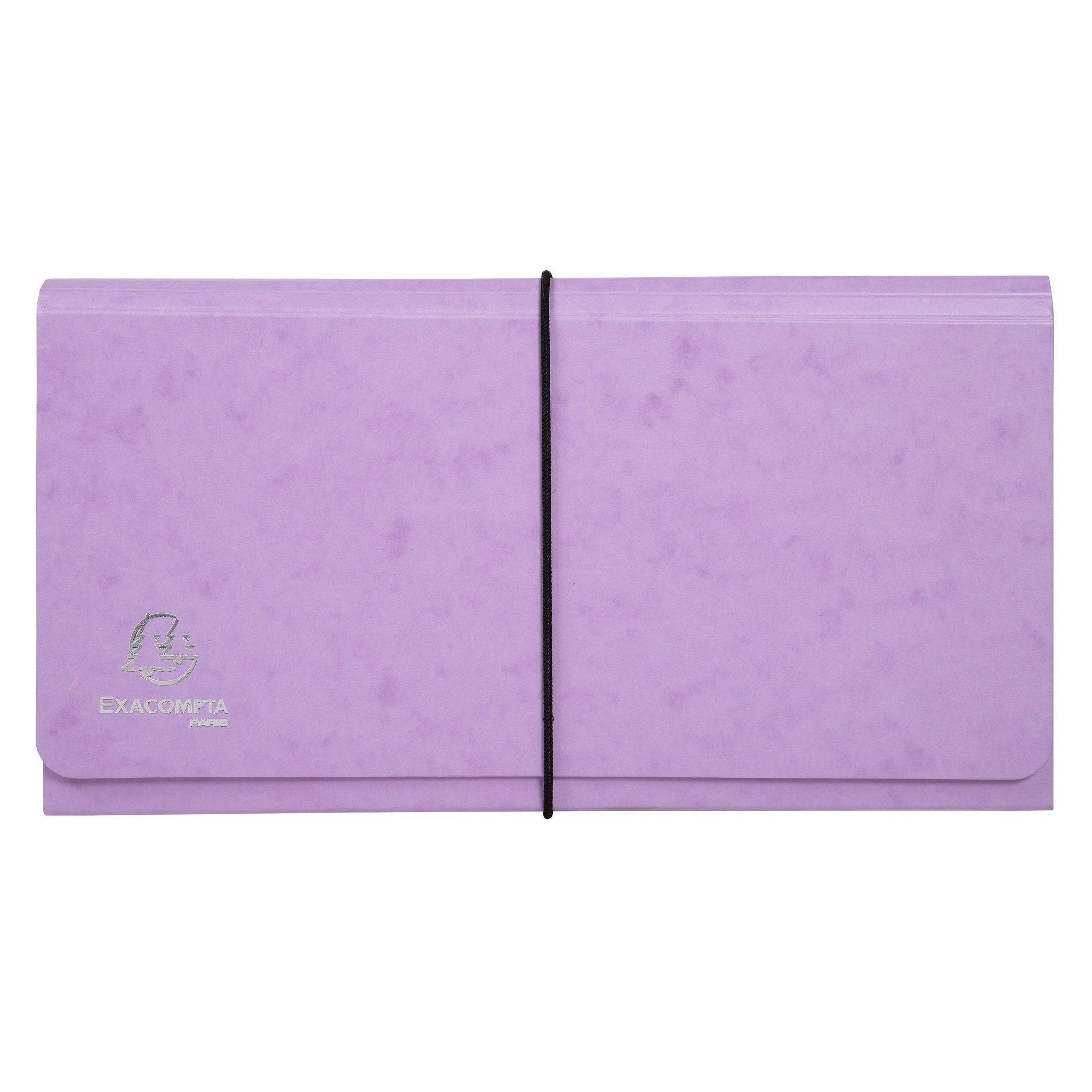 Exacompta 4x Fächermappe mehrfarbig Karton 6 Fächer 26x13cm sortiert 58660E