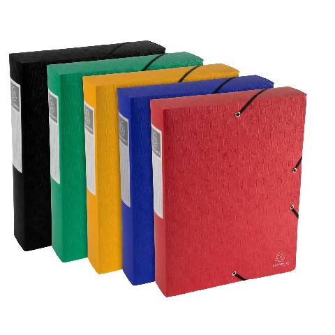 Exacompta 10x Archivboxen Rücken 60mm +Etikett Karton 600g/qm A4 sortiert 50910E