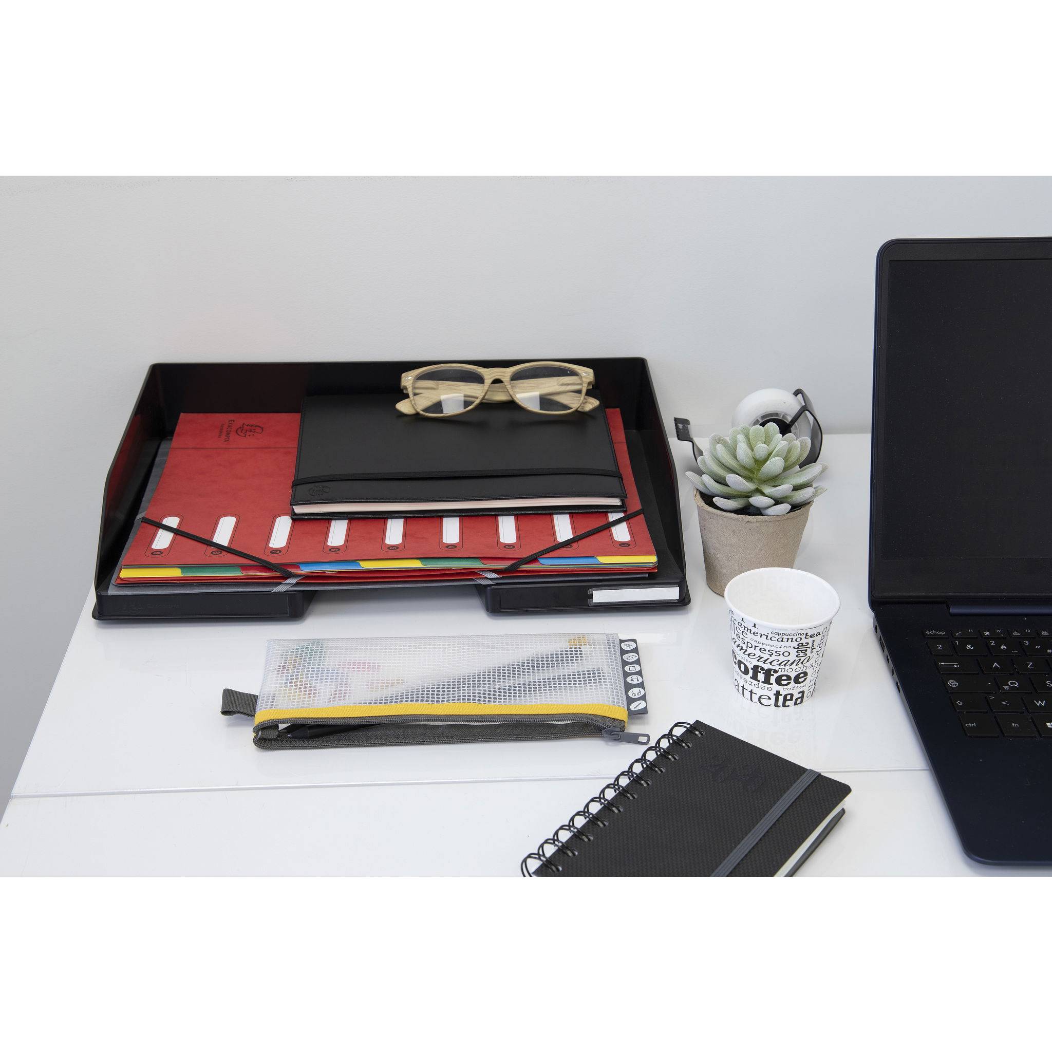 Exacompta 6x Ordnungsmappe HARMONIKA Gummizug Karton 12 Fächern A4 Rot 55125E