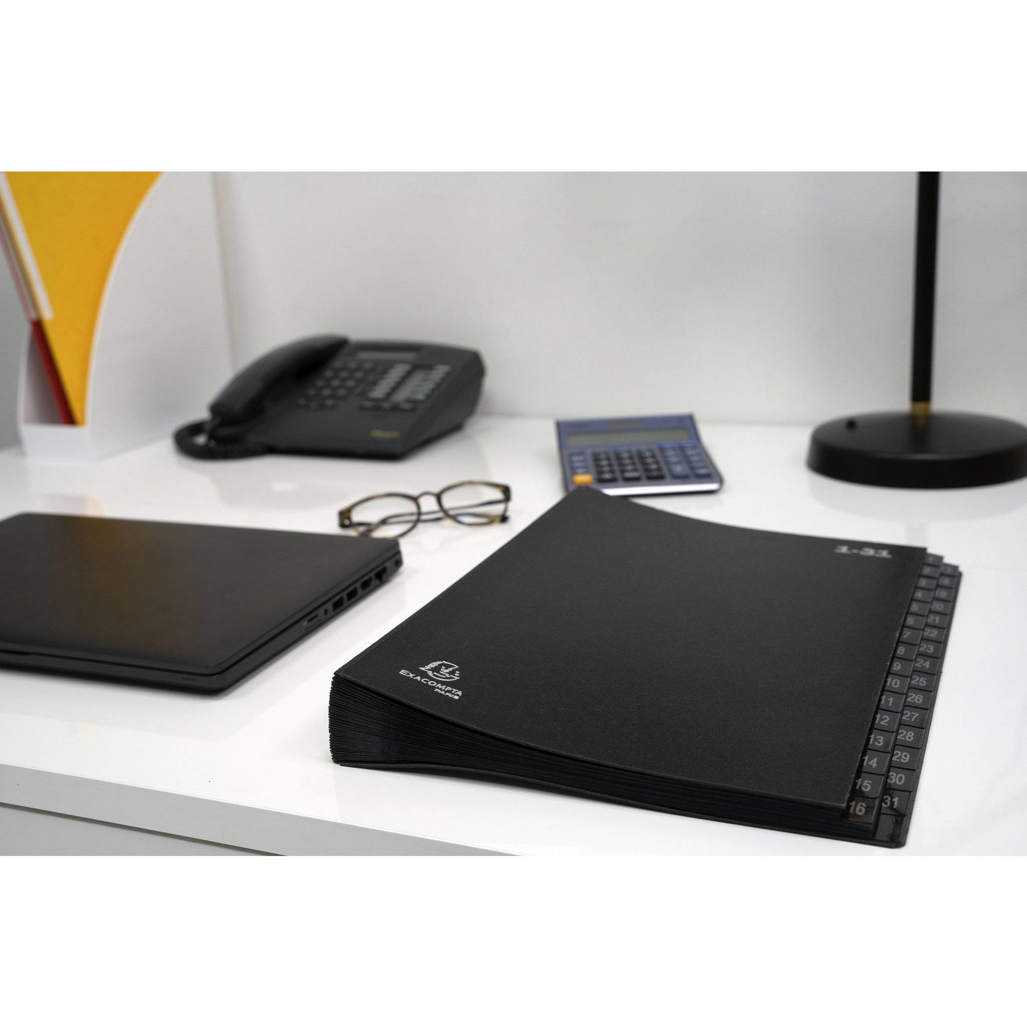 Exacompta 6x Pultordner Ordnungsmappe 32 Fächern RCKarton 1-31 A4 Schwarz 57032E