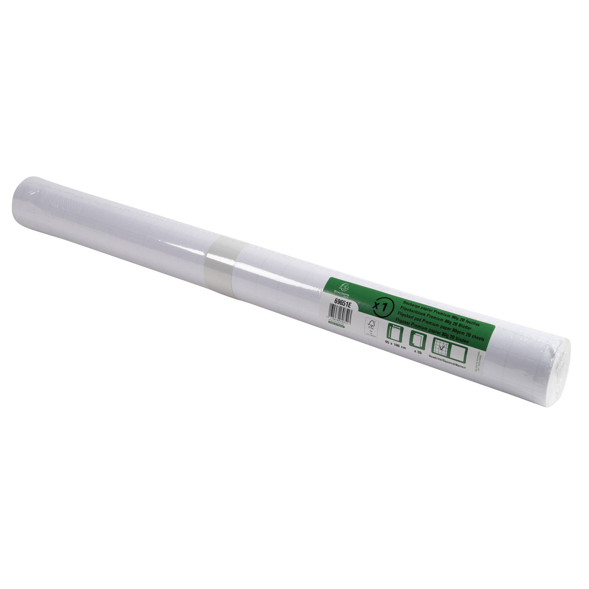 Exacompta 5x Flipchartblock Mikroperforierung kariert 20 Blatt 65x100cm 69651E