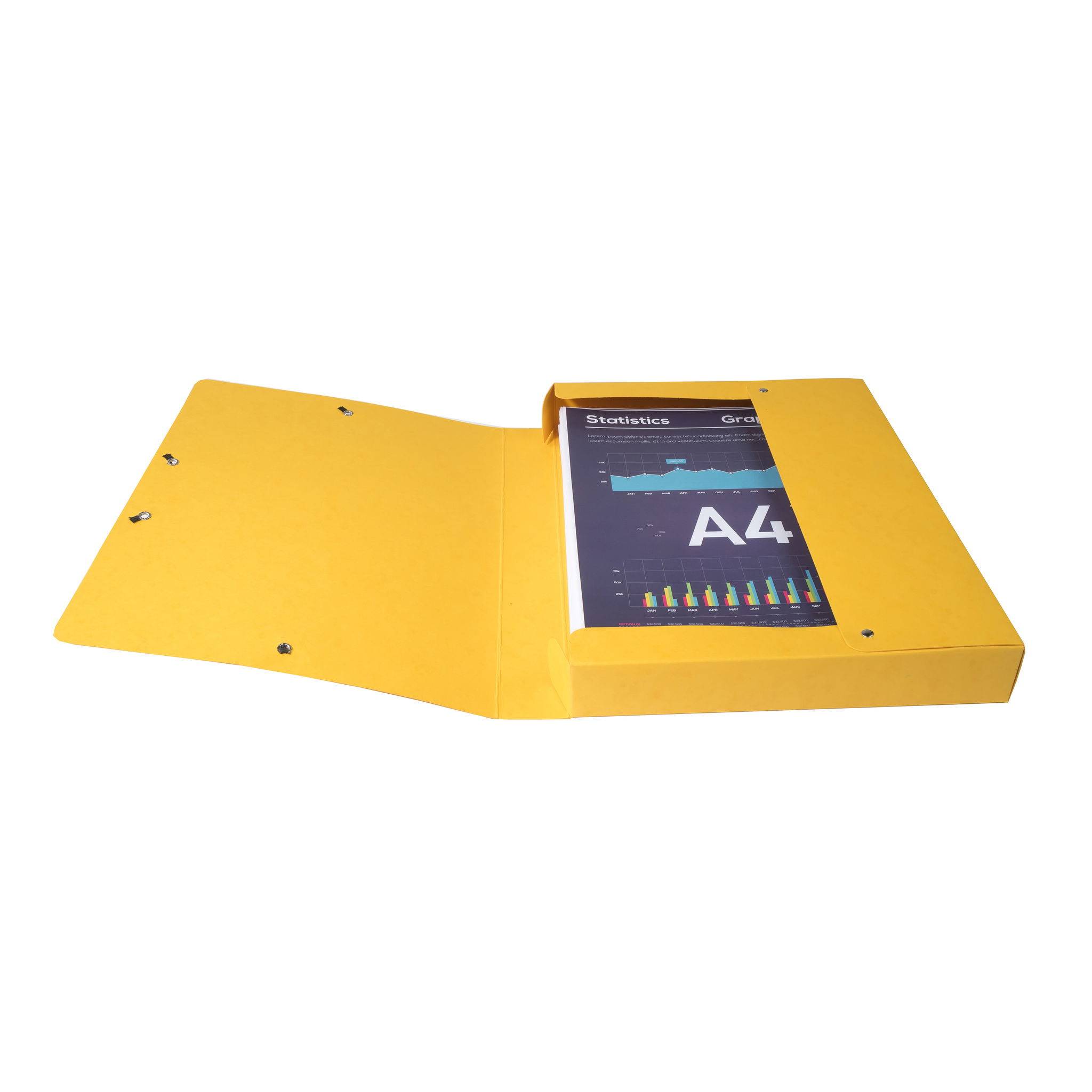 Exacompta 8x Archivbox Karton, 600g, Rücken 40mm + Etikett, A4, Gelb, 50409E