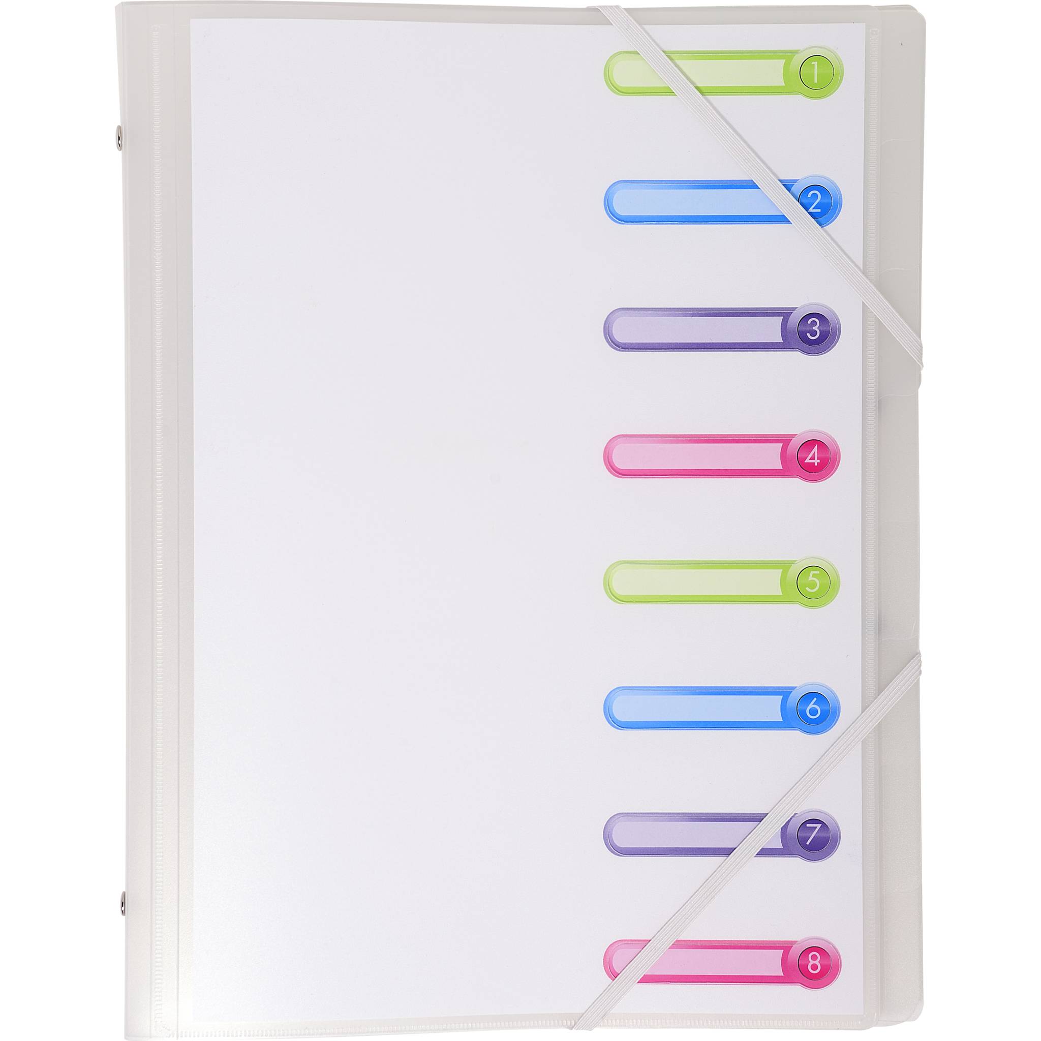 Exacompta 10x Ordnungsmappe RC-PP 500µ 3 Klappen 8 Fächer A4 Transparent 56187E