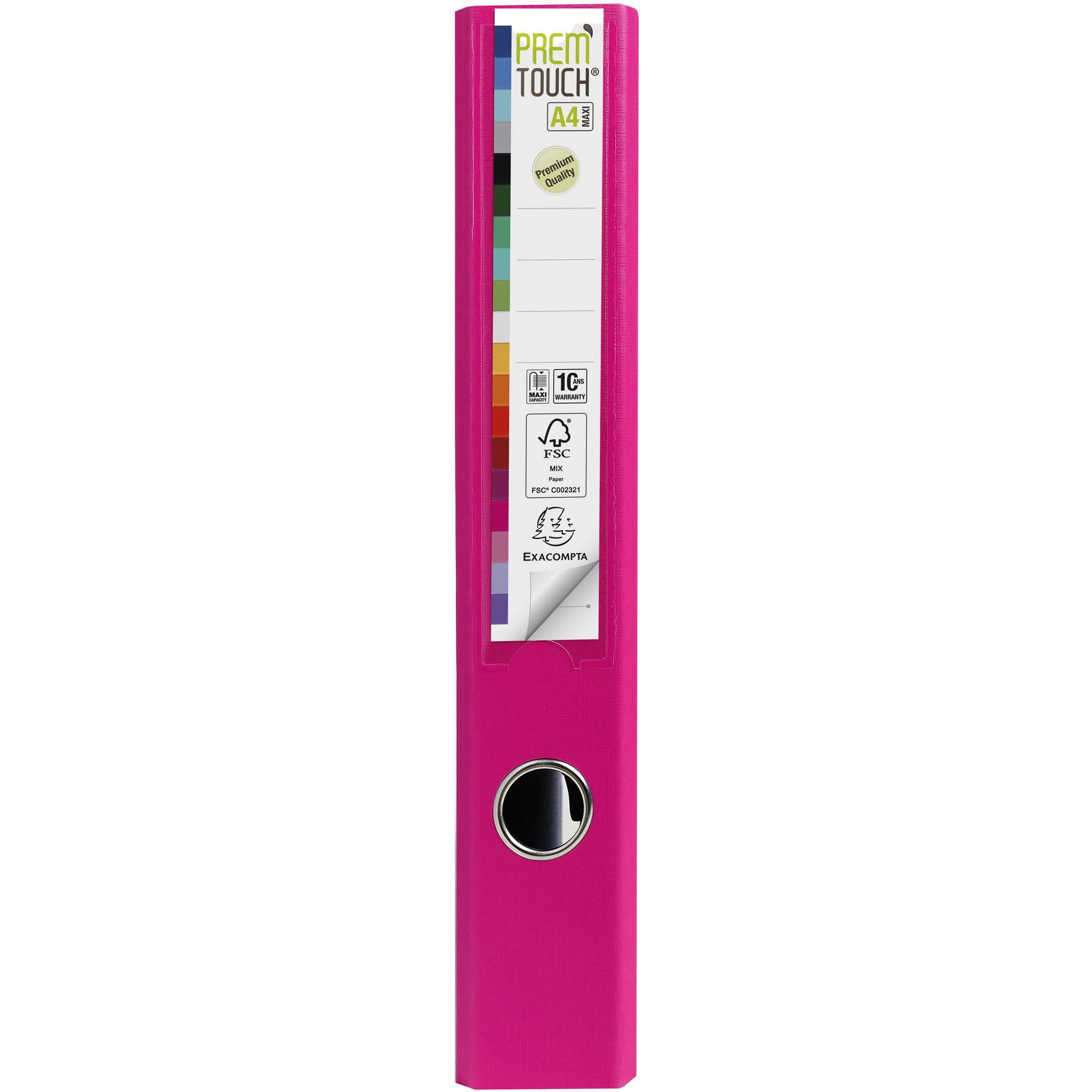 Exacompta 10x Ordner Prem'Touch außen PP Rücken 50mm A4 Maxi Himbeer 53159E