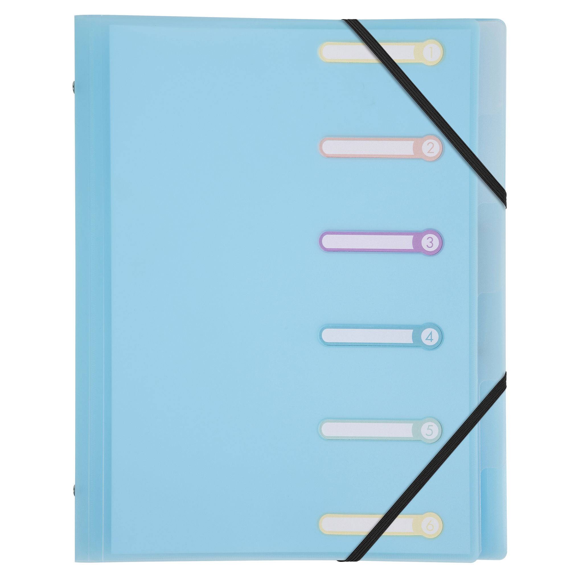 Exacompta 10x Fächermappe A4 PP + Gummizug 3 Klappen 6 Fächern sortiert 56170E