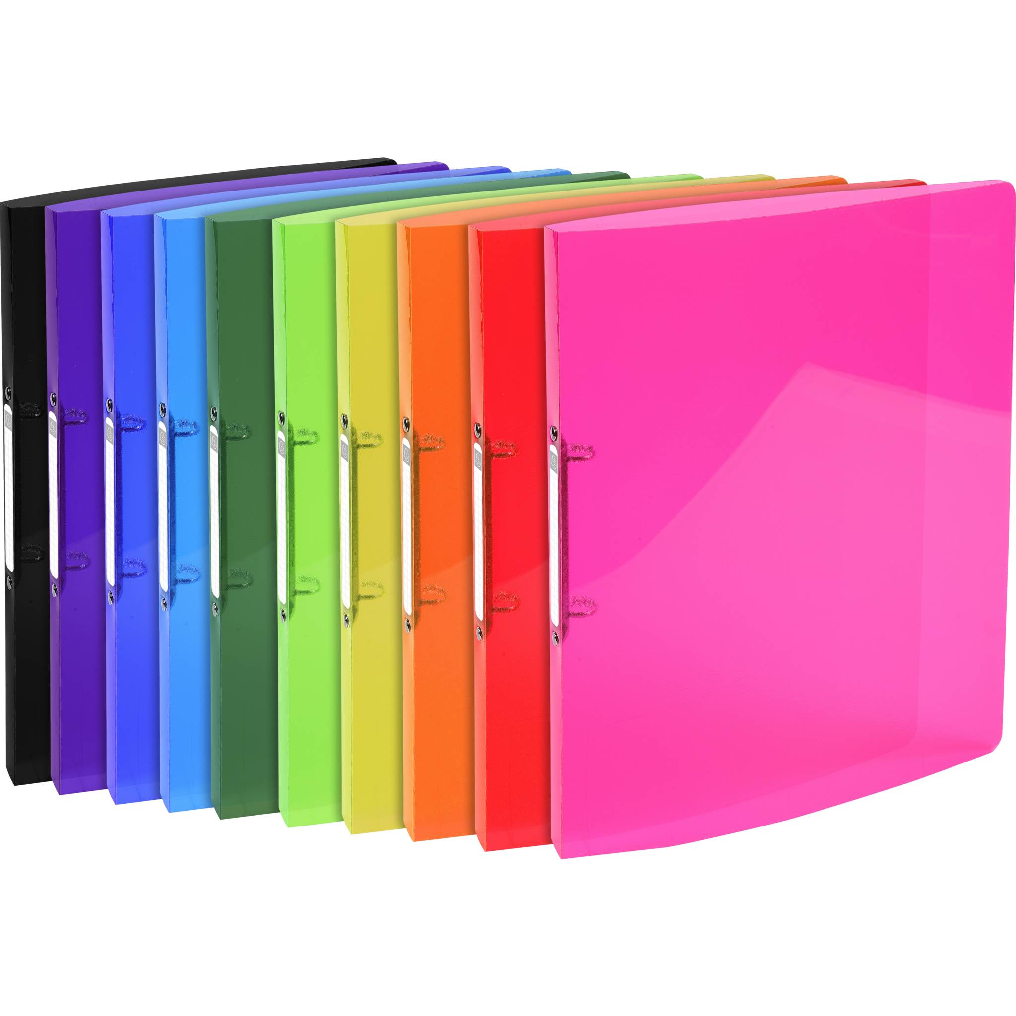 Exacompta 20x flexibler Ringhefter 2 Ringe 15mm PP 500µ PP A4 sortiert 54670E