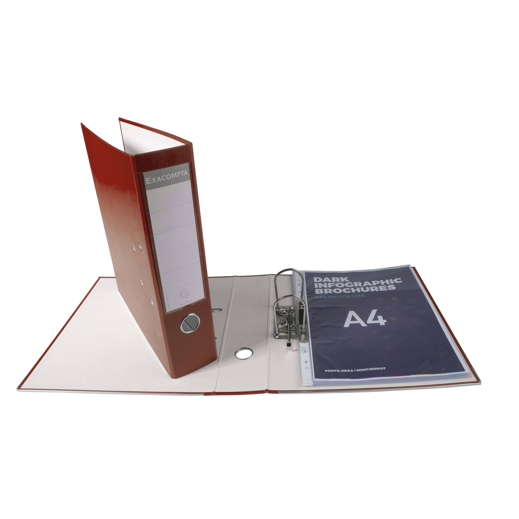 Exacompta 20x Ordner PP + 2 Ringen Rücken 75mm 318x284 mm A4 Bordeauxrot 918418B