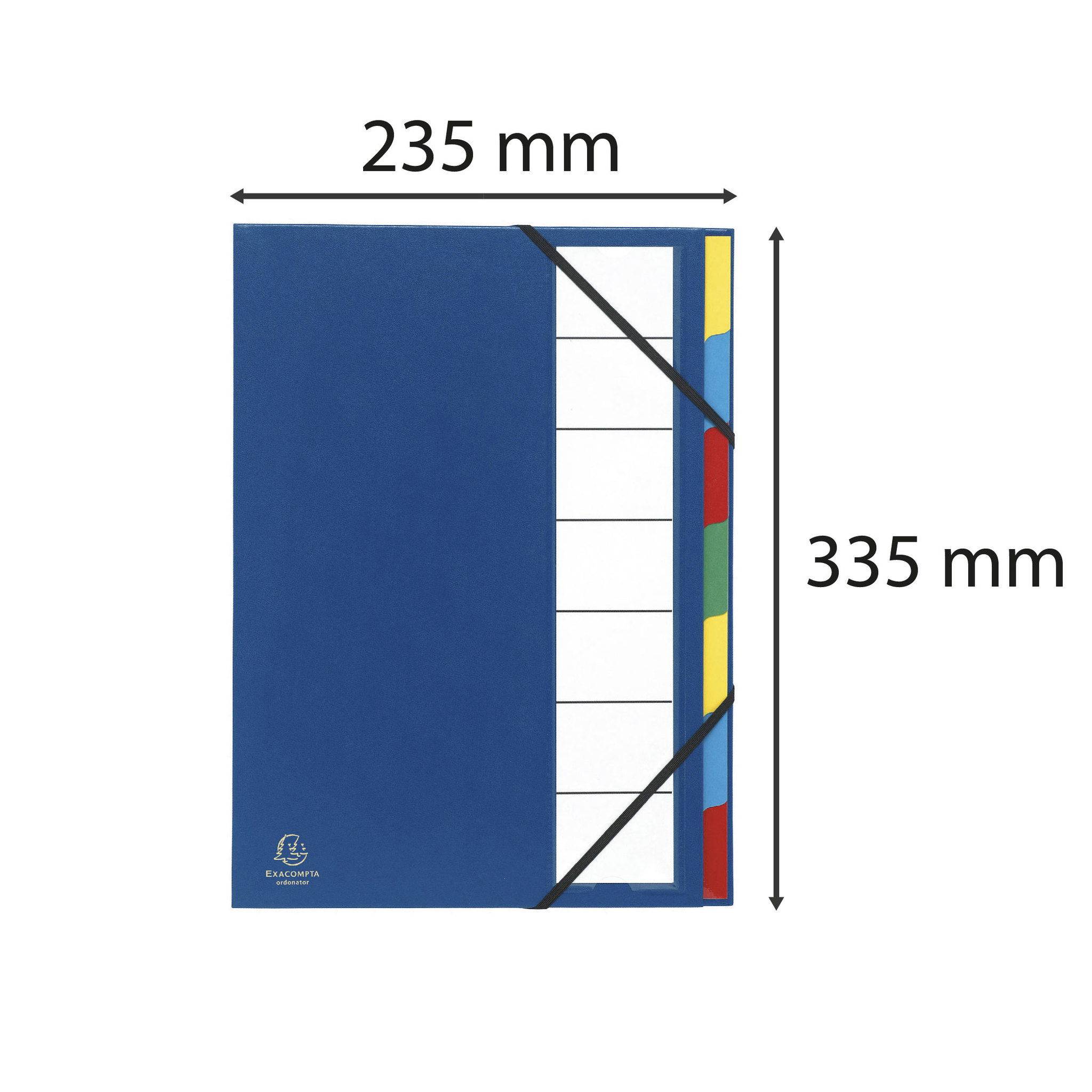 Exacompta 6x Ordnungsmappe Deckel 3mm Gummizug 9 Fächer A4 sortiert 55330E