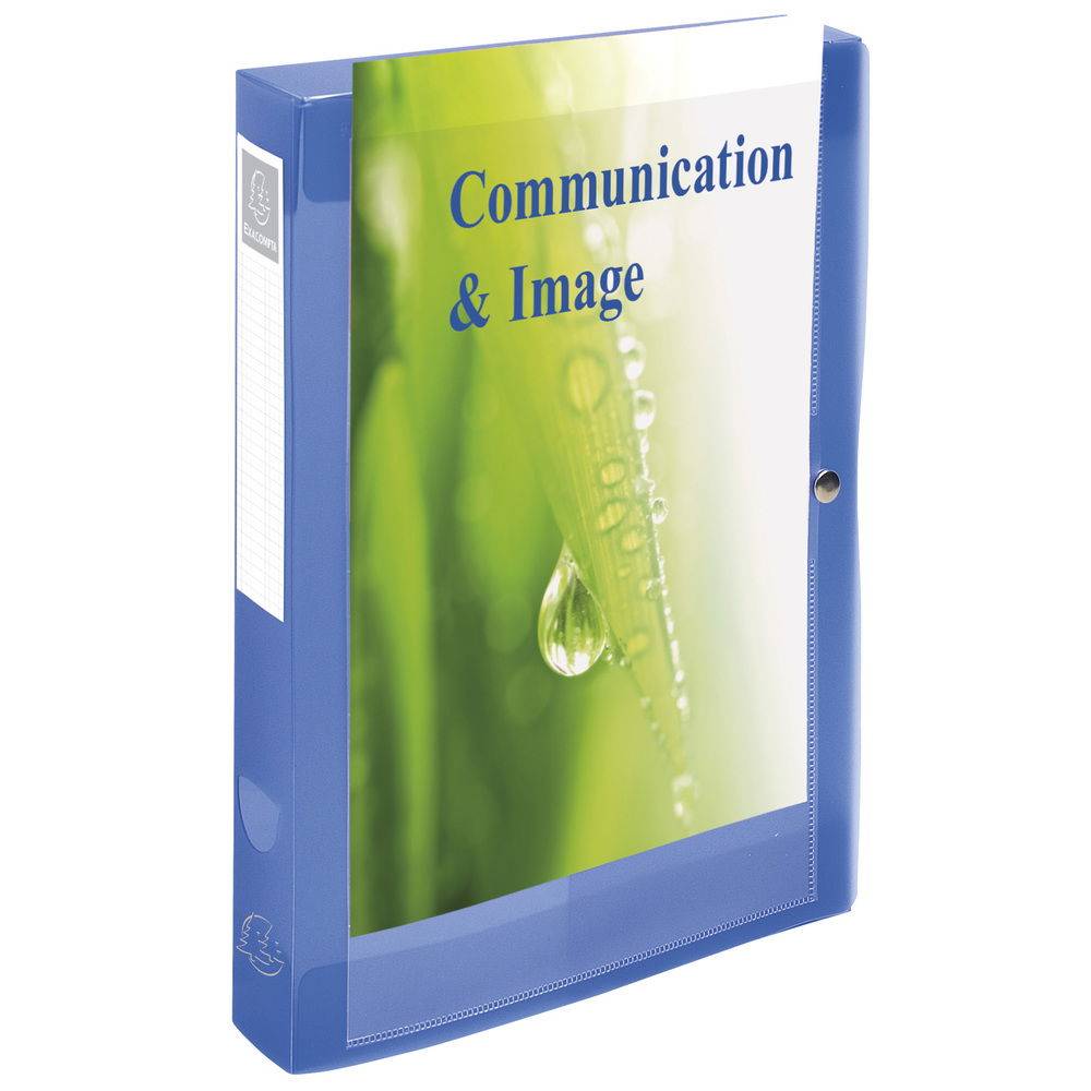 Exacompta 5x Archivbox + Knopf PP 700µ, Rücken 40mm, A4, Blau, 59982E