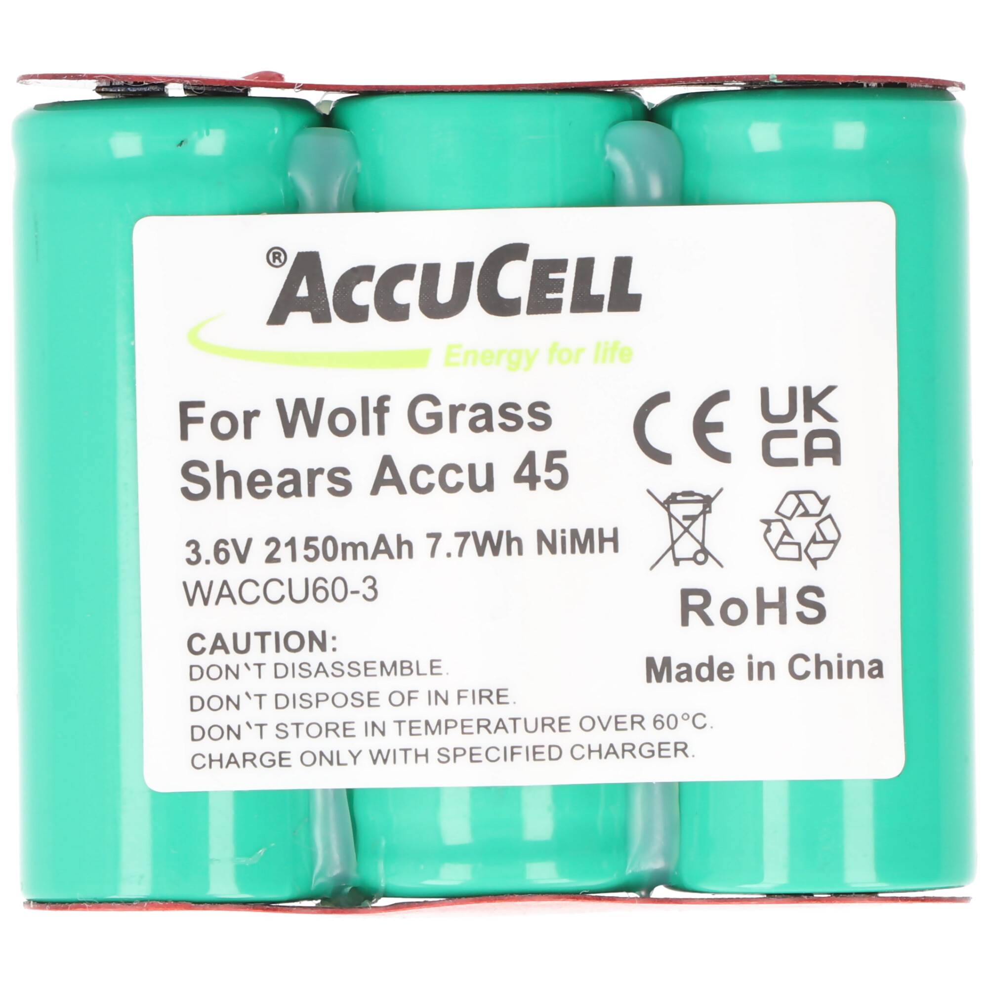 Akku für Wolf Rasenschere Accu 45, 7084000 3,6 Volt NiMH 2150mAh