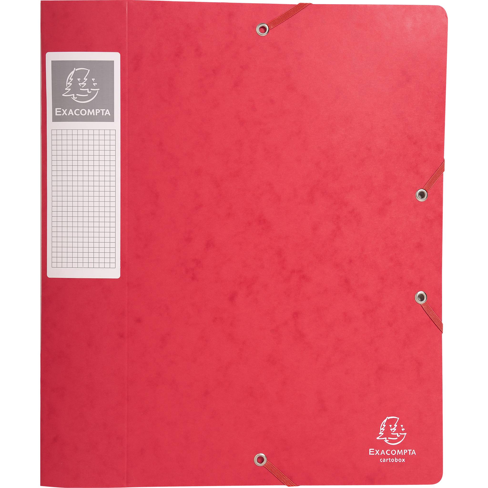 Exacompta 10x Archivbox Rücken 60mm Karton + 3 Klappen Gummizug A4 Rot 16009H