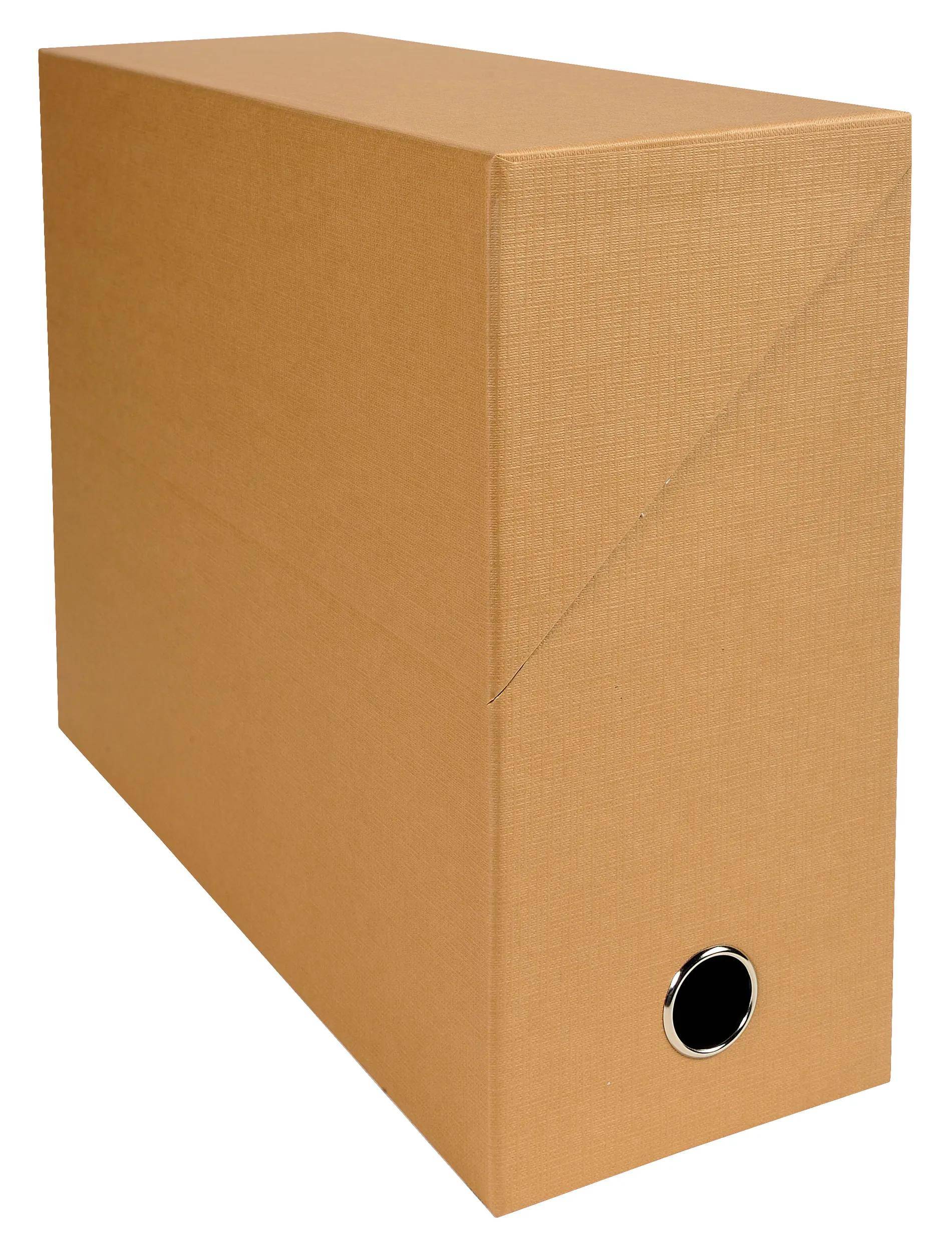 Exacompta 5x Transferbox Rücken 120mm gerilltes Papier - Havanna - 89428E