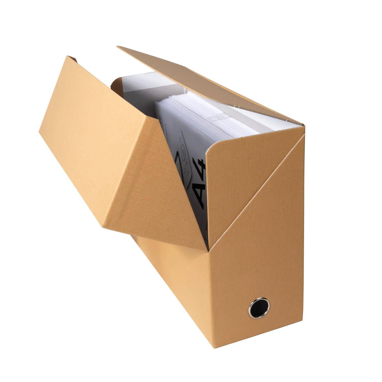 Exacompta 5x Transferbox Rücken 120mm gerilltes Papier - Havanna - 89428E